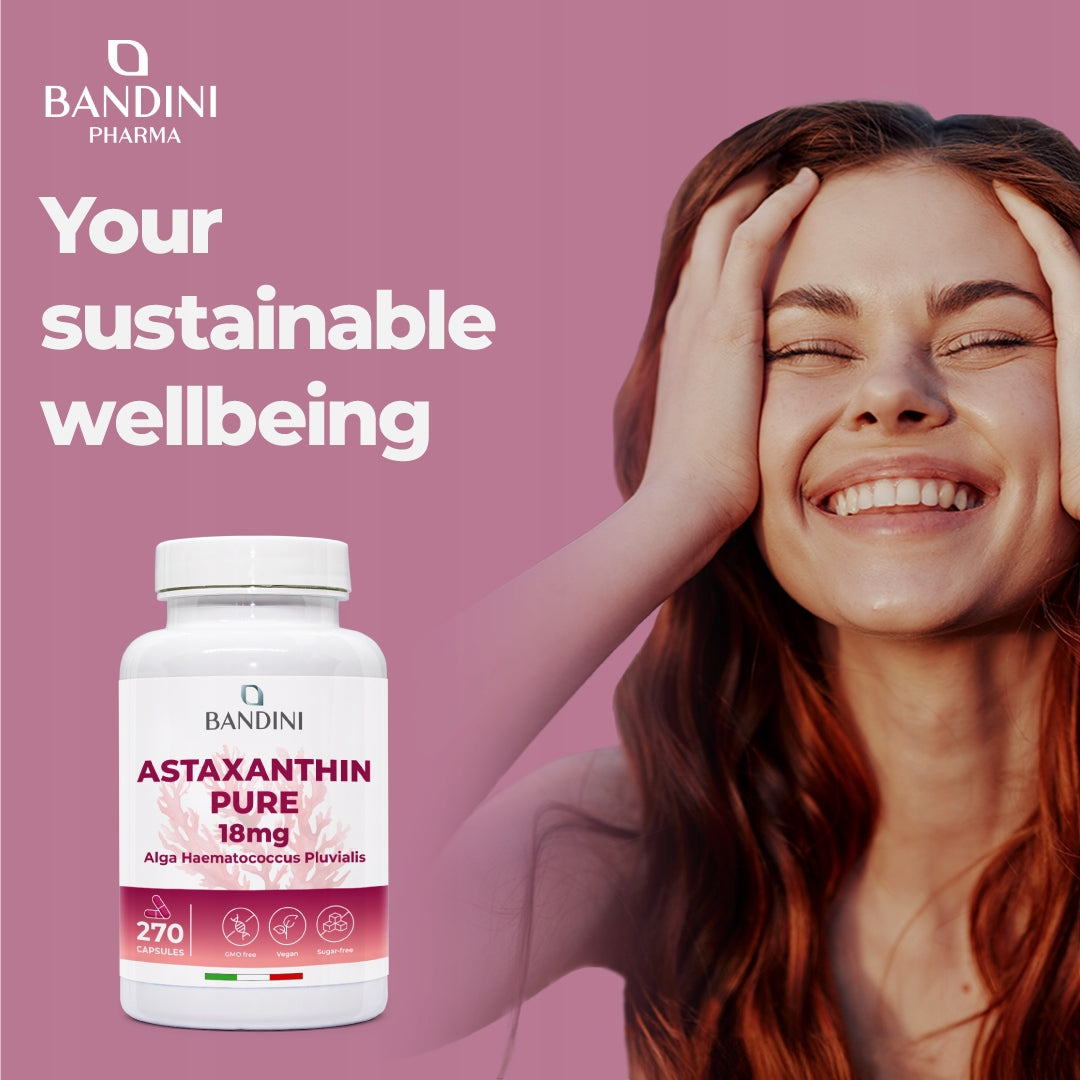 Bandini Natural Astaxanthin 270 Capsules 18 mg | Haematococcus Pluvialis Expiration date at least 1 year from the date of purchase