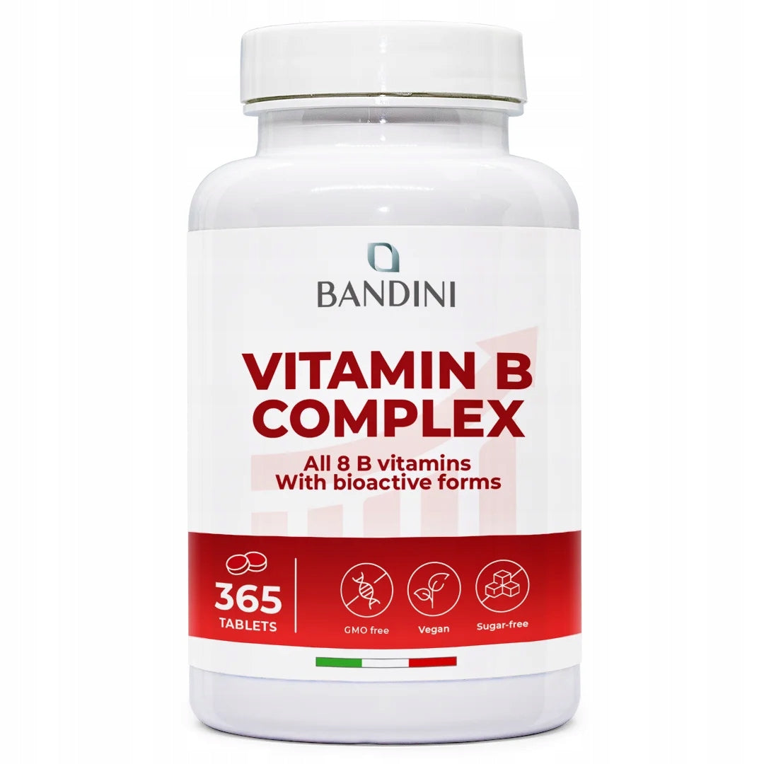 Bandini Vitamin B Complex High Strength | 365 Vegan Tablets (1 Year Supply)