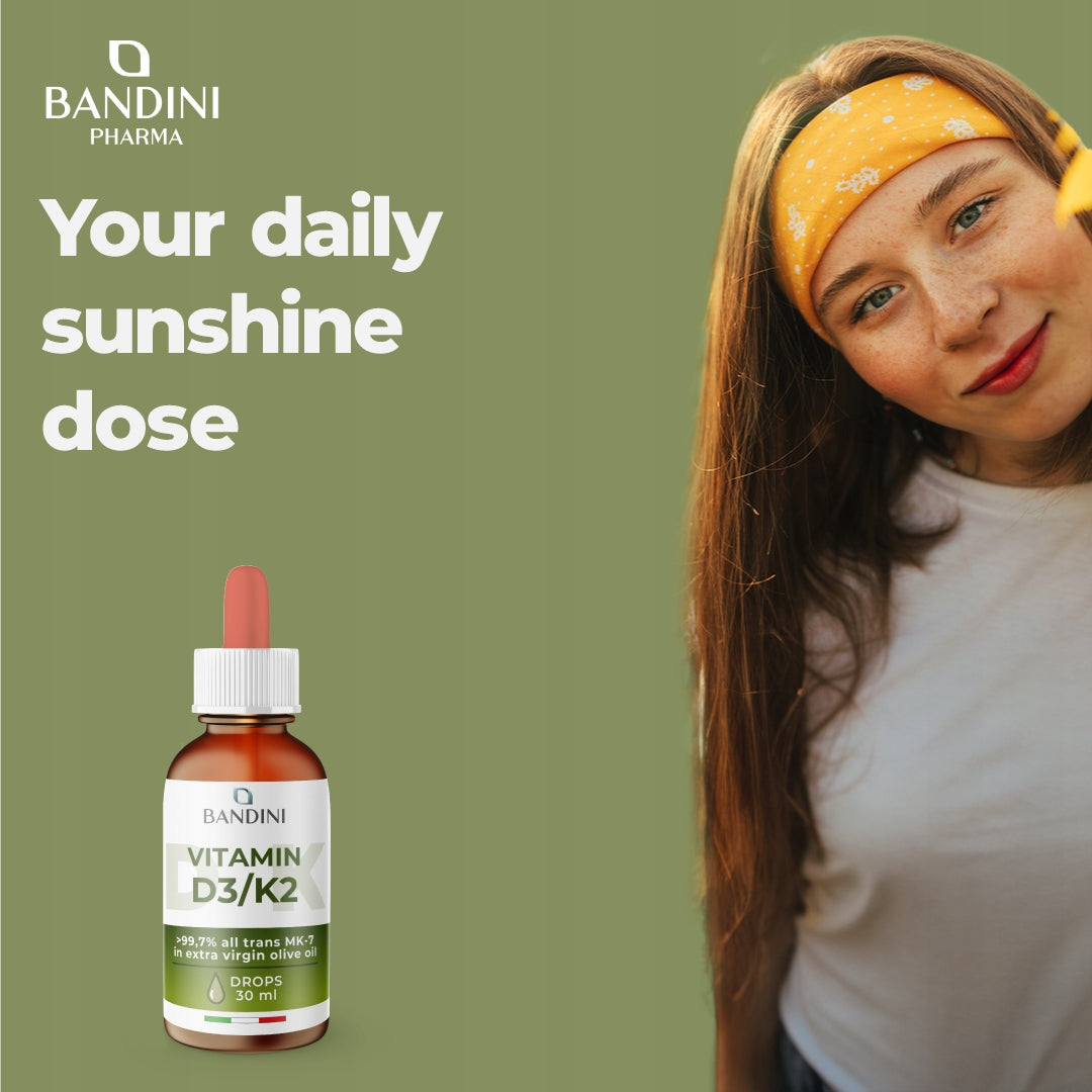 Bandini Vitamin D3+K2 drops, cholecalciferol 1000 IU in a drop+vitamin K2 Brand no brand