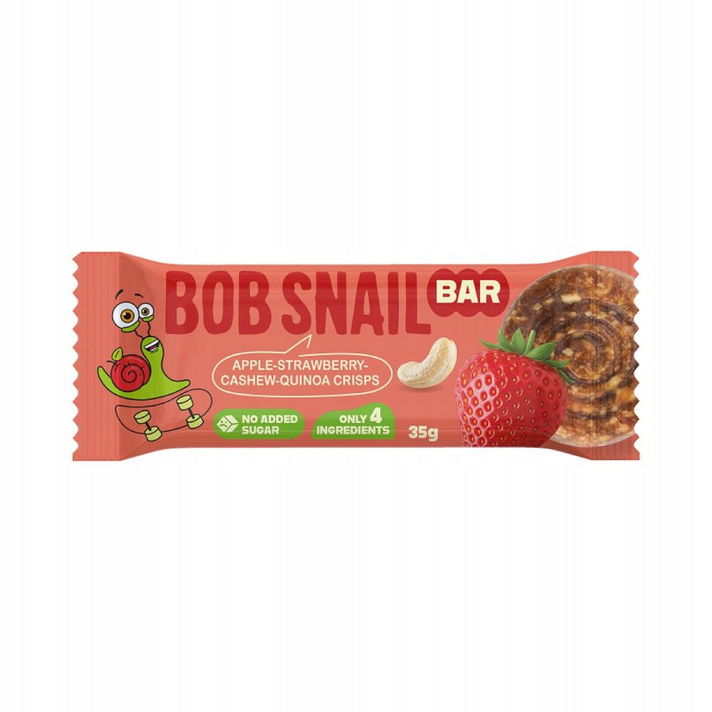 Bar Apple Strawberry Cashews Quinoa Crisps 35 g BOB SNAIL
