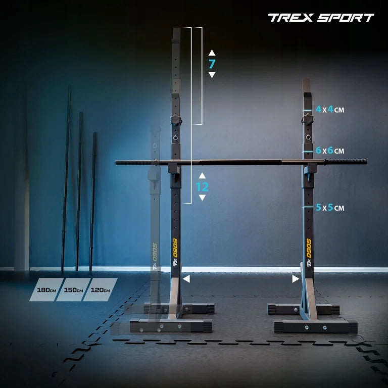 Barbell Racks Adjustable Belay Exercise Stand 2pcs Trex Sport Model TX-090S