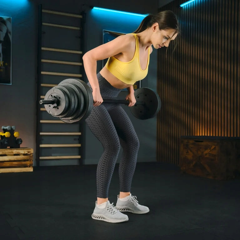 Barbell set with bituminous loads exercise neck 55kg Trex Sport Manufacturer code TX-055SG