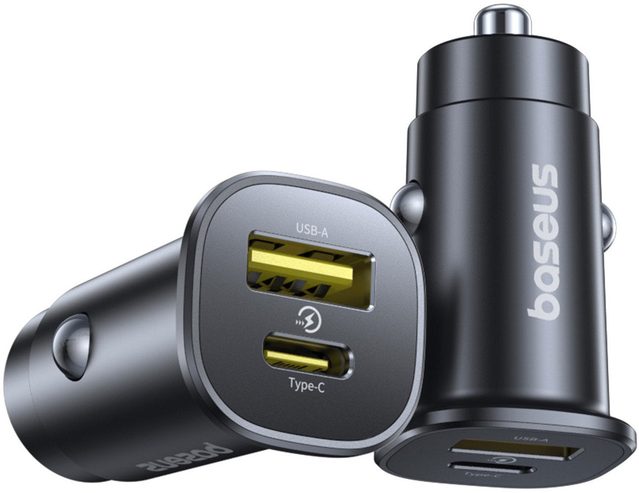 Baseus GoTrip USB-C / USB-A 30W Car Charger - Black