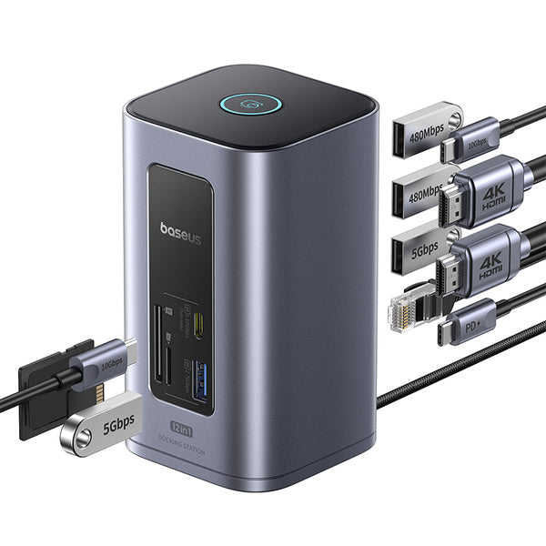 Baseus NU1 Air Spacemate Docking Station Hub USB-C 11w1 2xHDMI RJ45 PD 100W Manufacturer code B00568103813-00