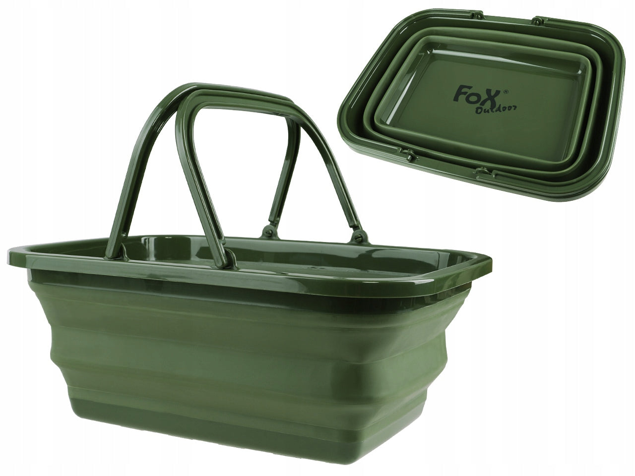 Basket Travel Basket Picnic Folding Bowl Container 9L MFH FOX Olive