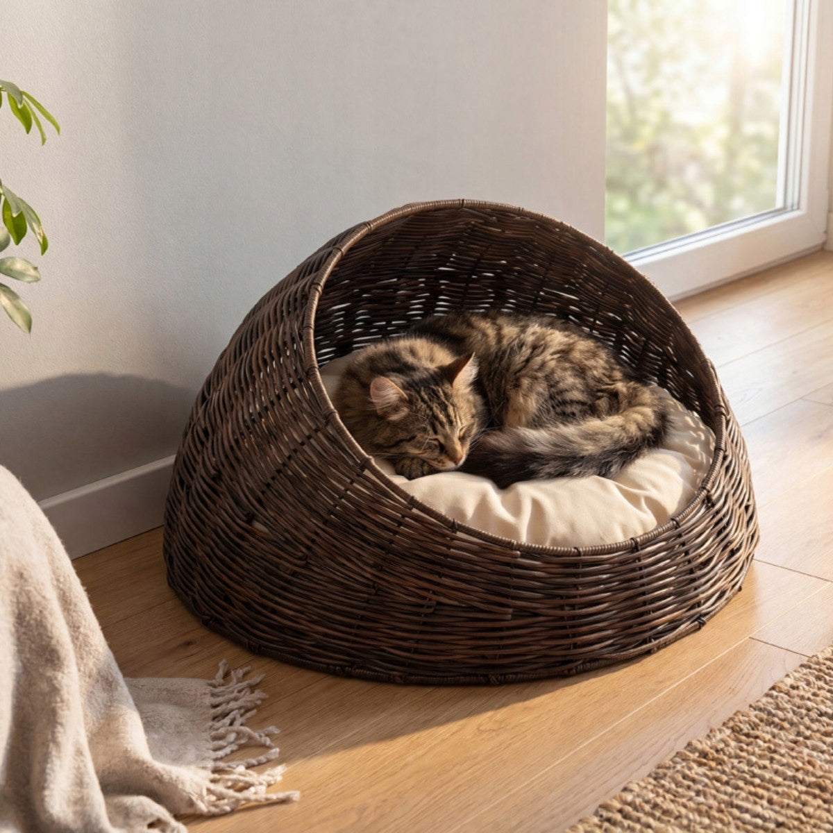 Basket oval bed with visor Product width 50 cm