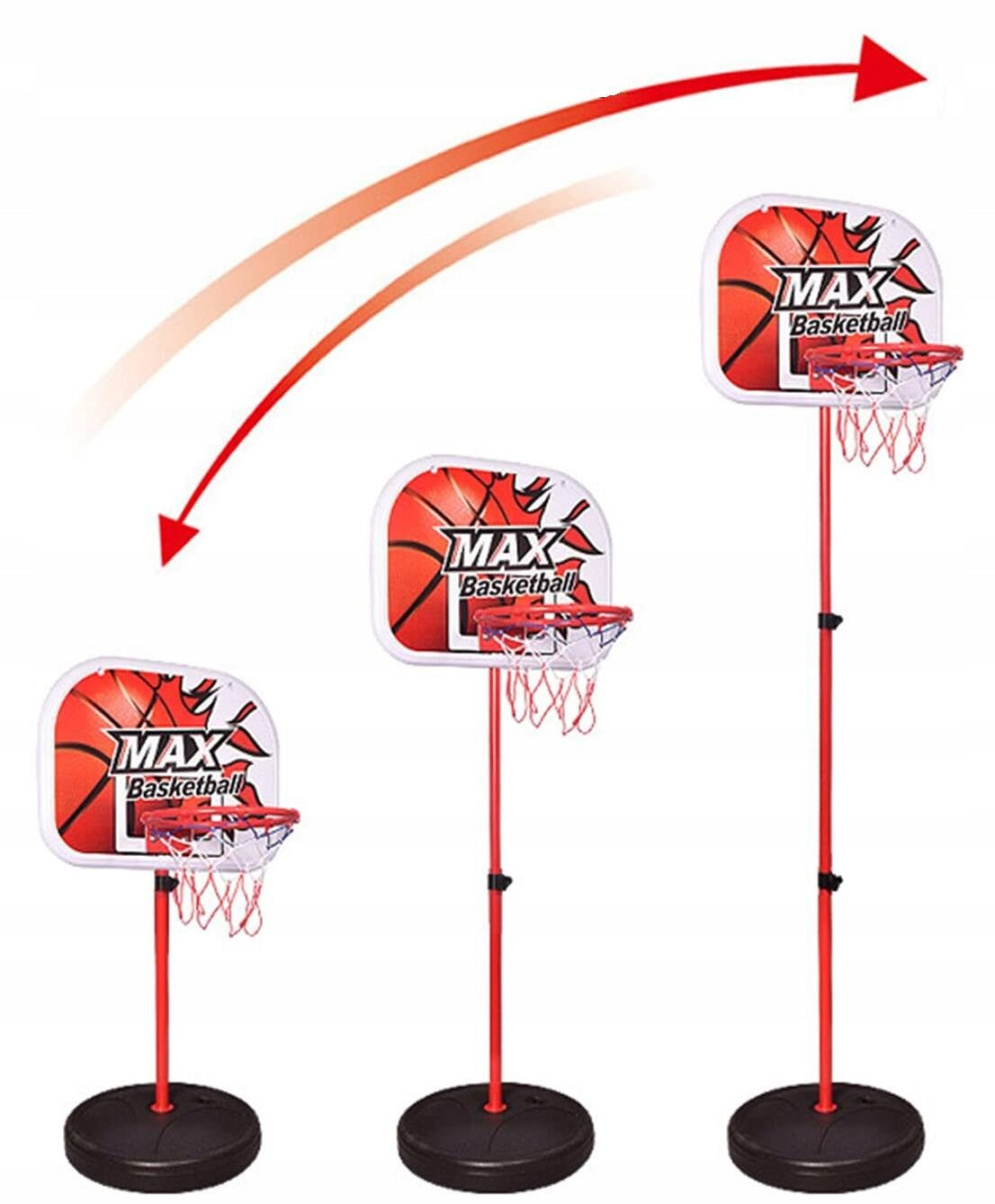 Basketball Basket Basketball Board Adjustable Set with Ball up to 165cm Kid's age 4+ years