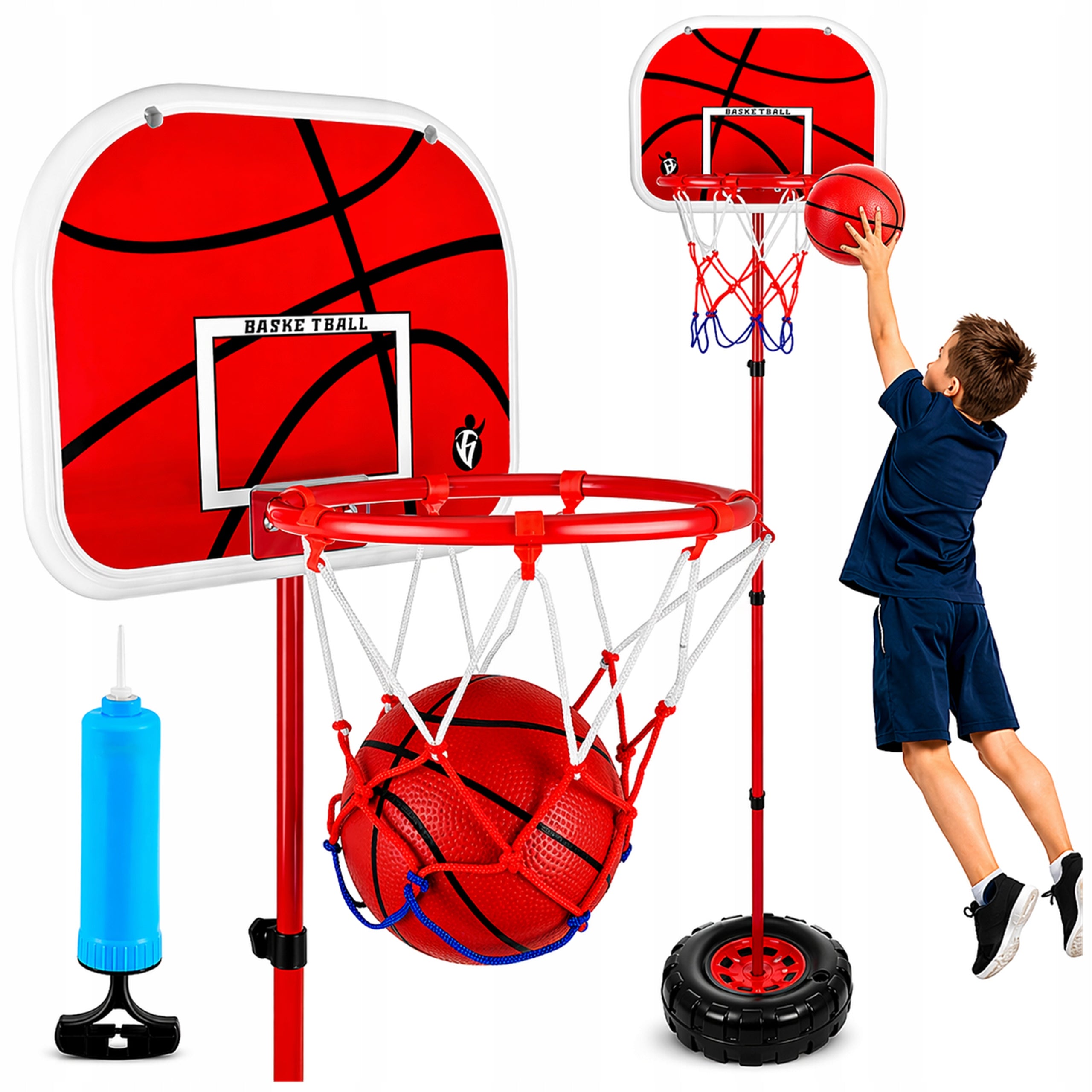 Basketball Basket Basketball Board Adjustable Set with Ball