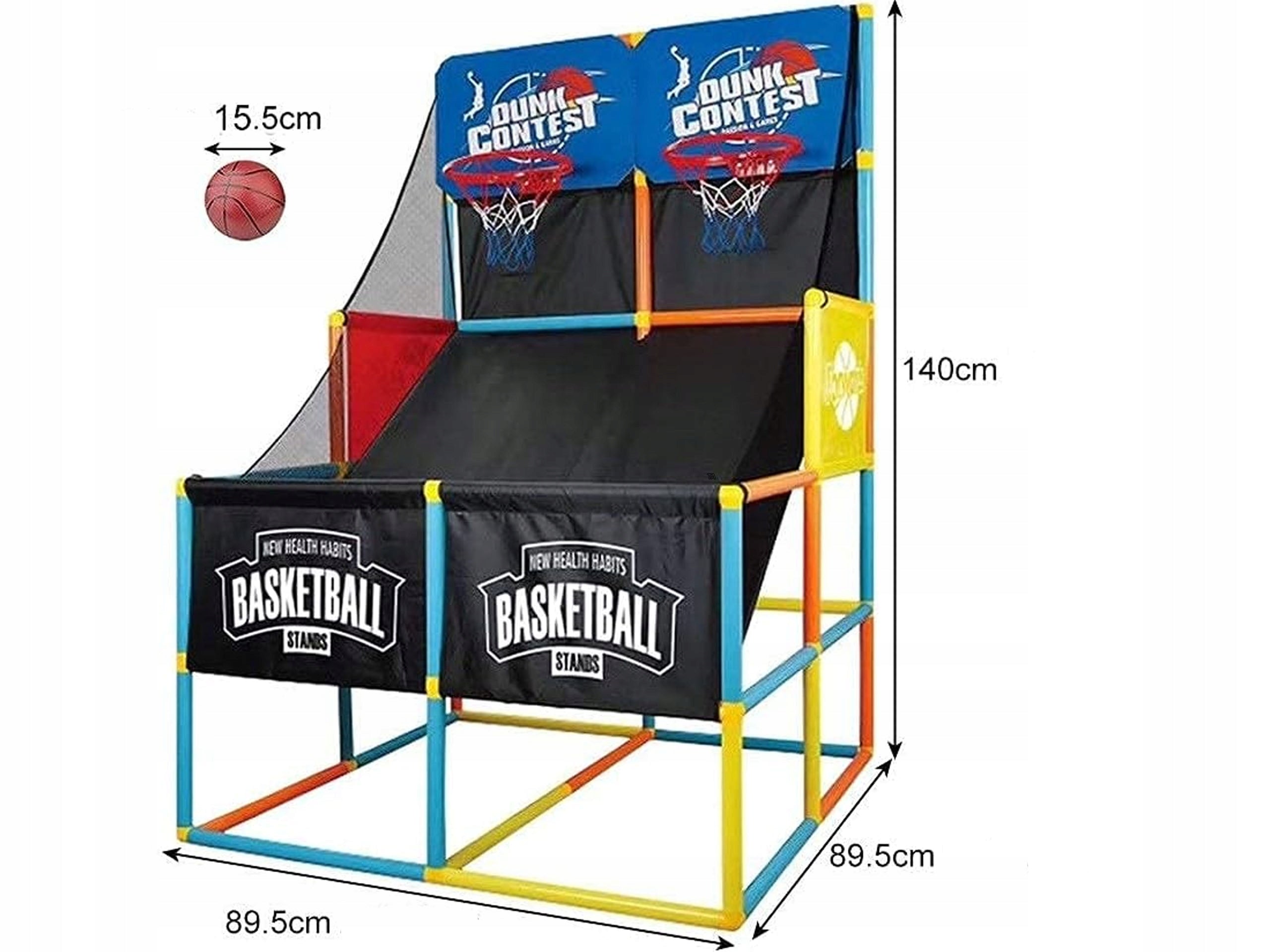 Basketball Set for Two Children to Play Ball Basket Pump Kind basketball set