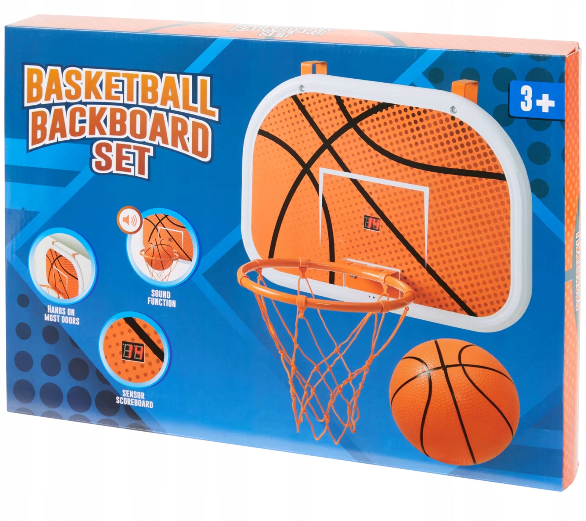 Basketball set Fence door board + ball + pump counter sounds Packaging status original