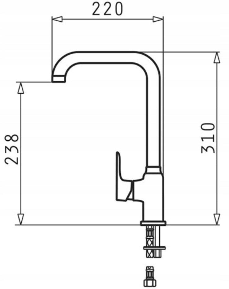 Wassermischer Wasserhahn Pyramis Silvio Karbon