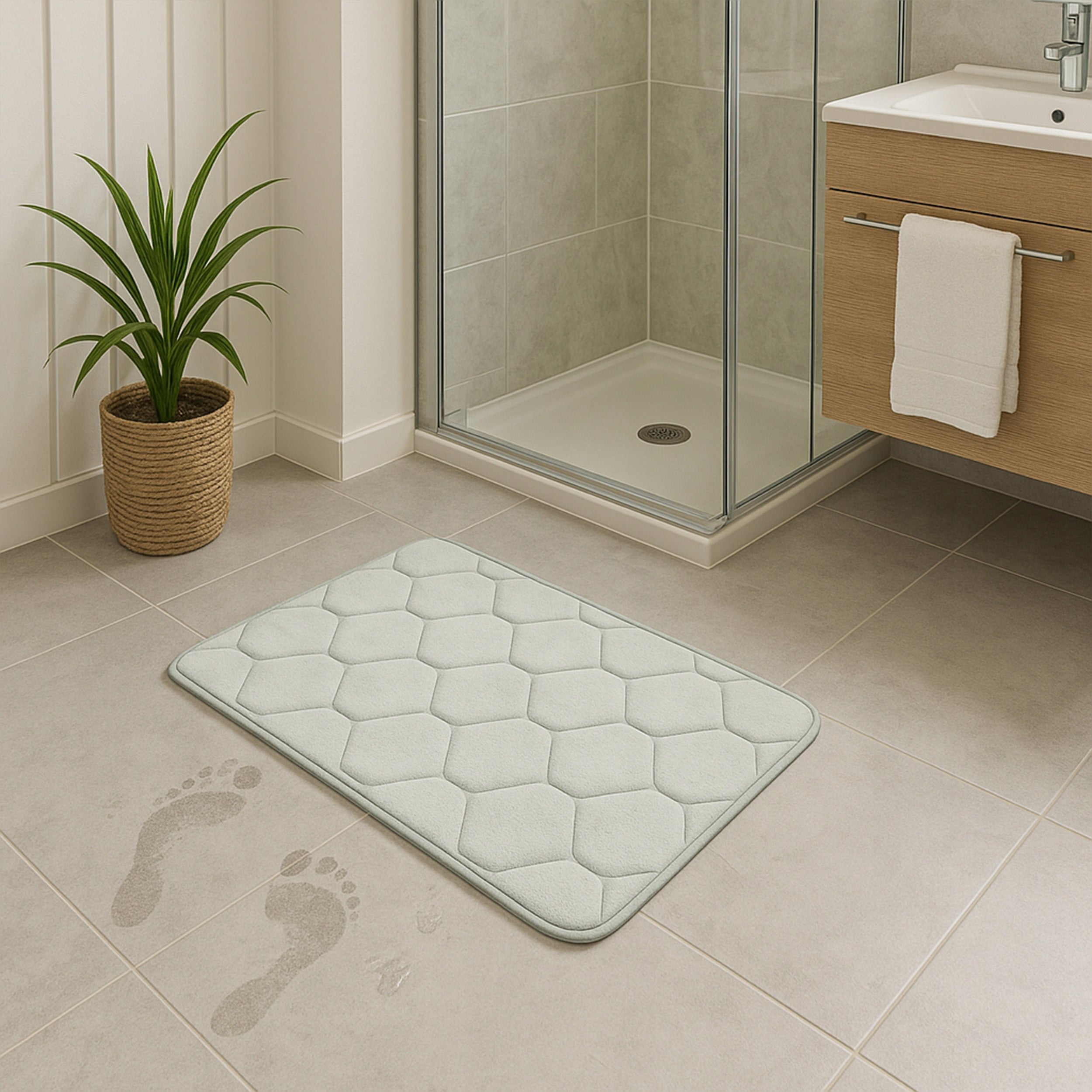 Bathroom Mat Quick Drying Bathroom Rug Non-Slip XXL Length 50 cm