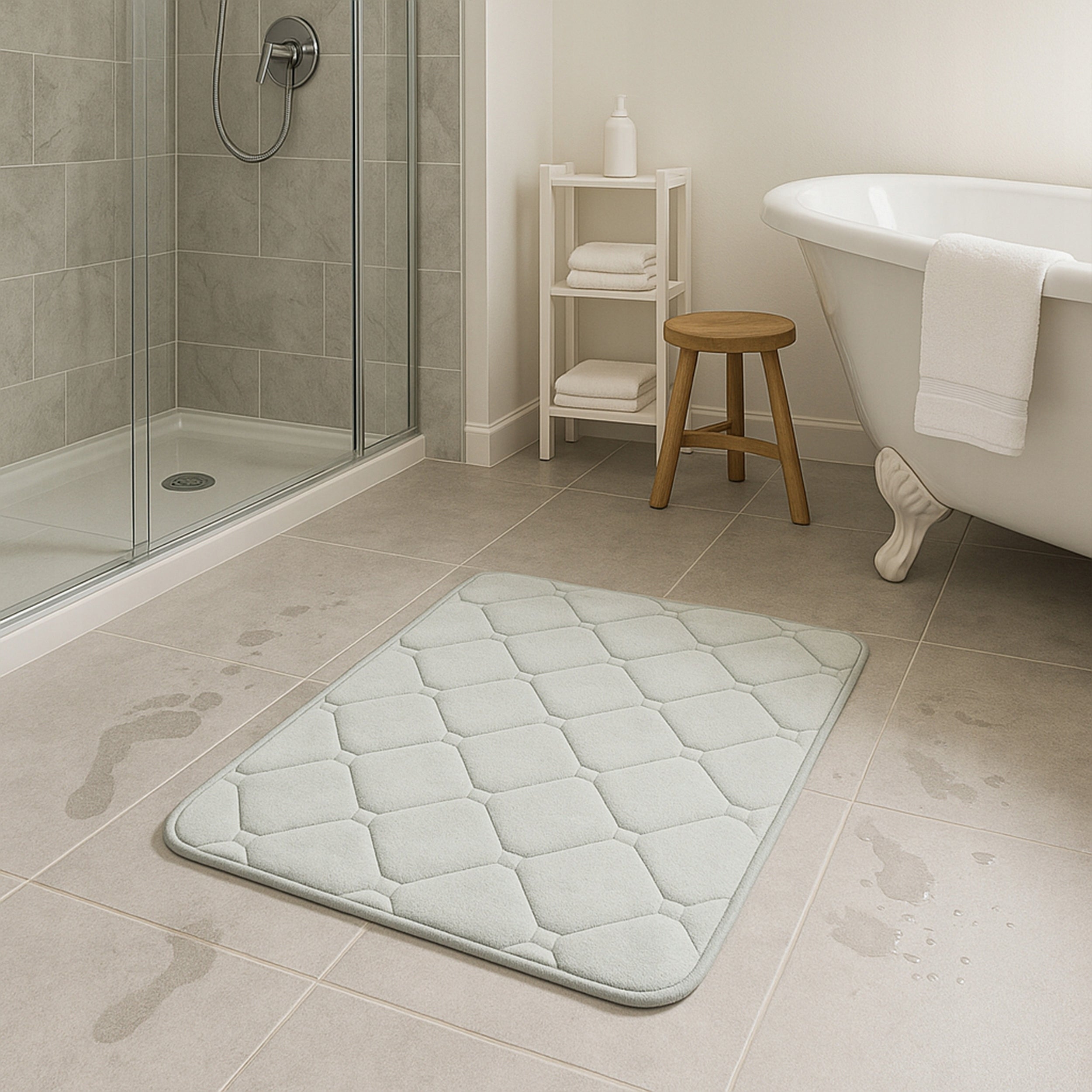 Bathroom Mat Quick Drying Bathroom Rug Non-Slip XXL Product width 80 cm