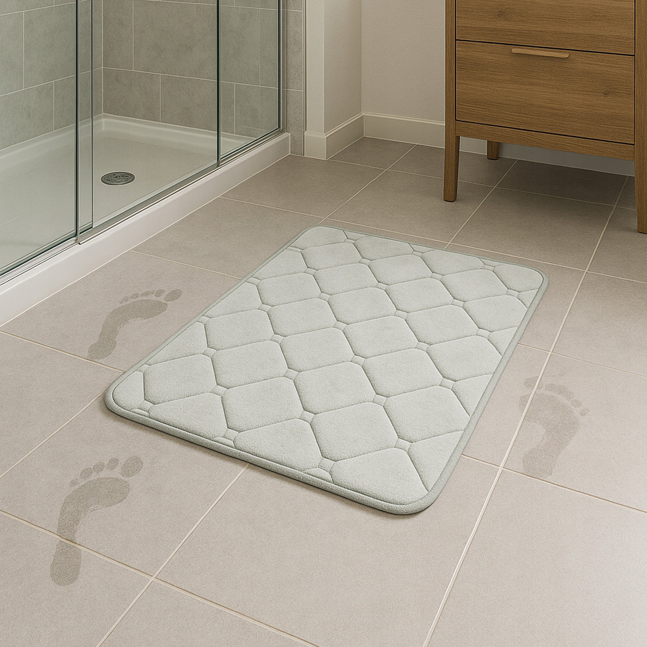 Bathroom Mat Quick Drying Bathroom Rug Non-Slip XXL Thickness 10 mm