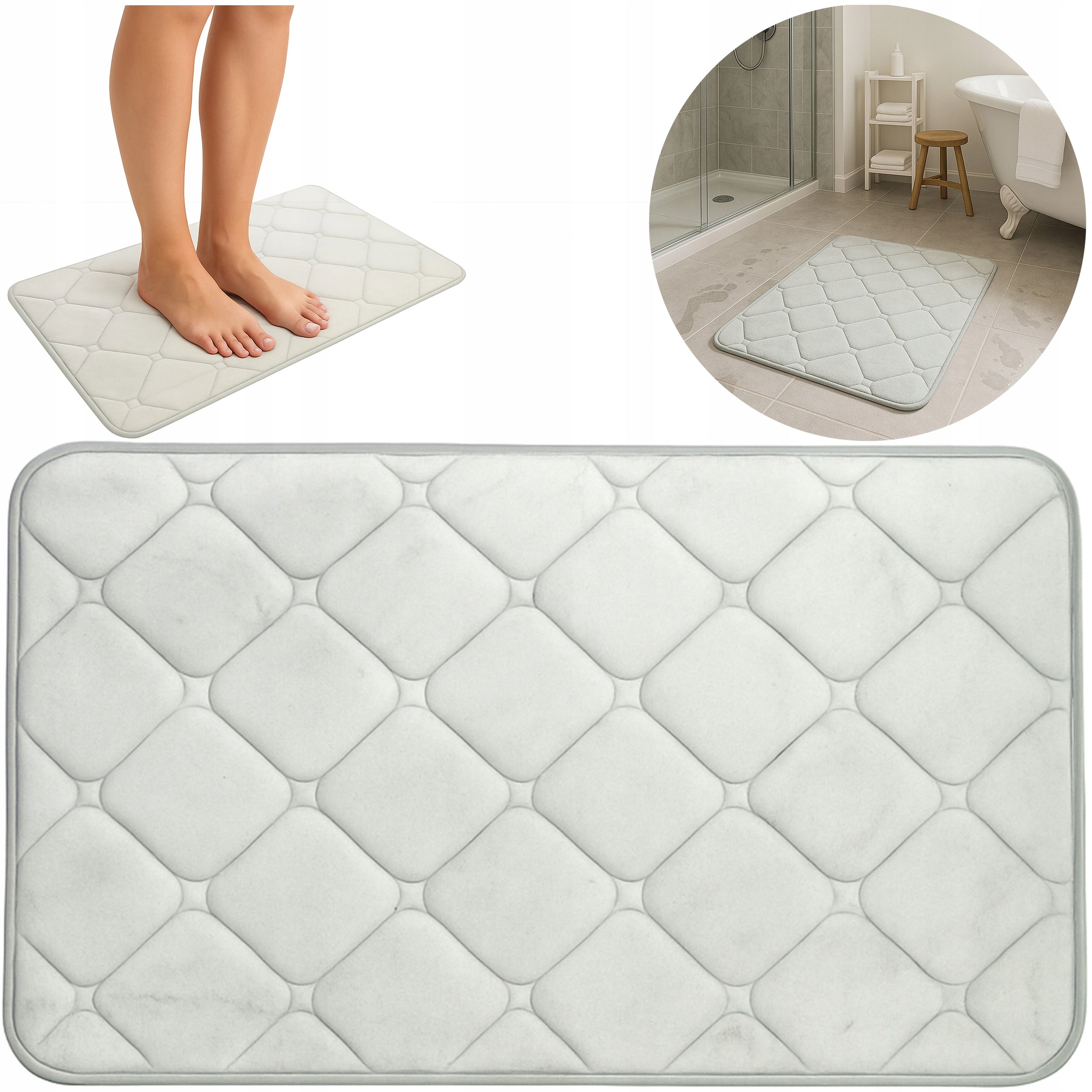 Bathroom Mat Quick Drying Bathroom Rug Non-Slip XXL
