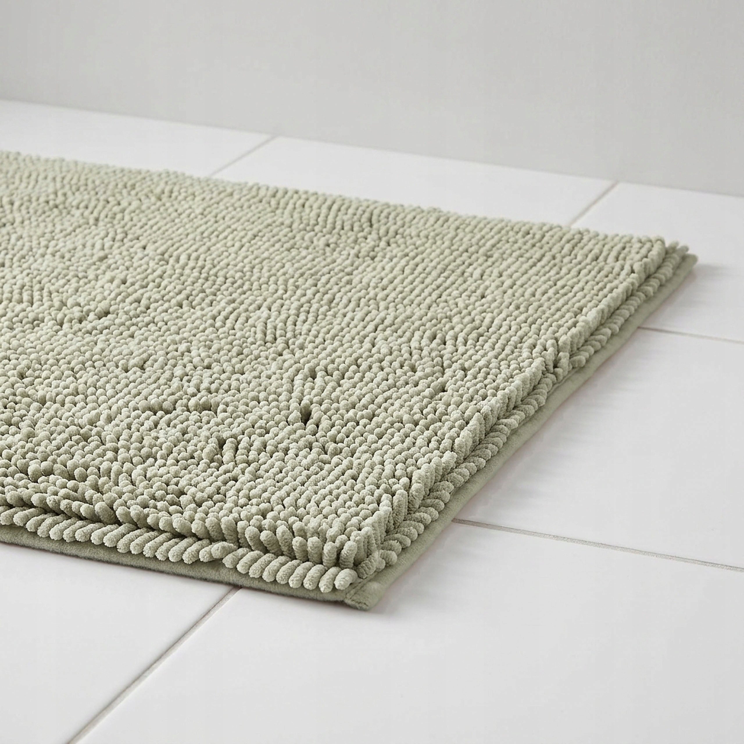 Bathroom Rug 40x60 Green Absorbent Soft Non-Slip Fluffy Mat Length 40 cm