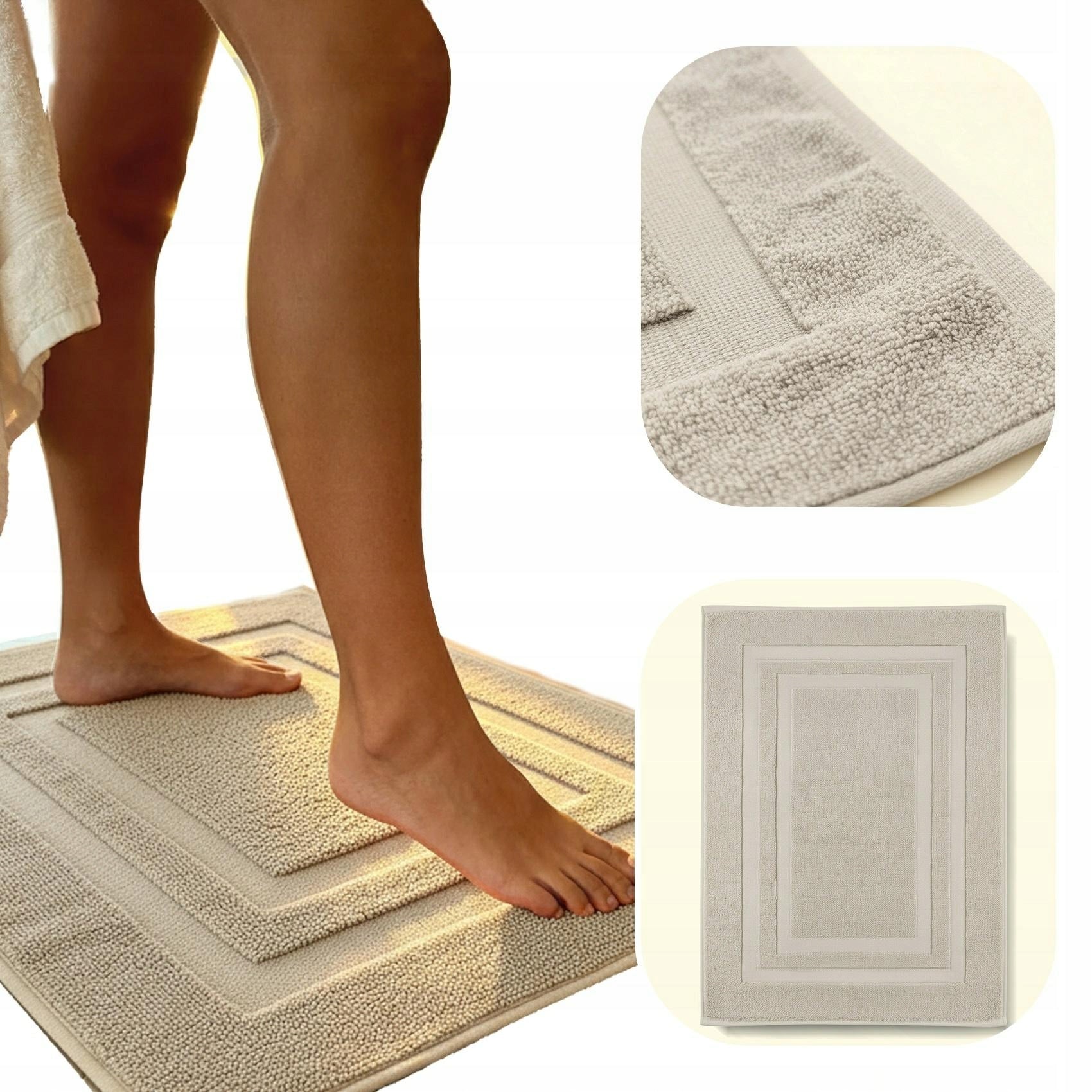 Bathroom Rug 50x70 Ravo beige terry 1000 g/m2