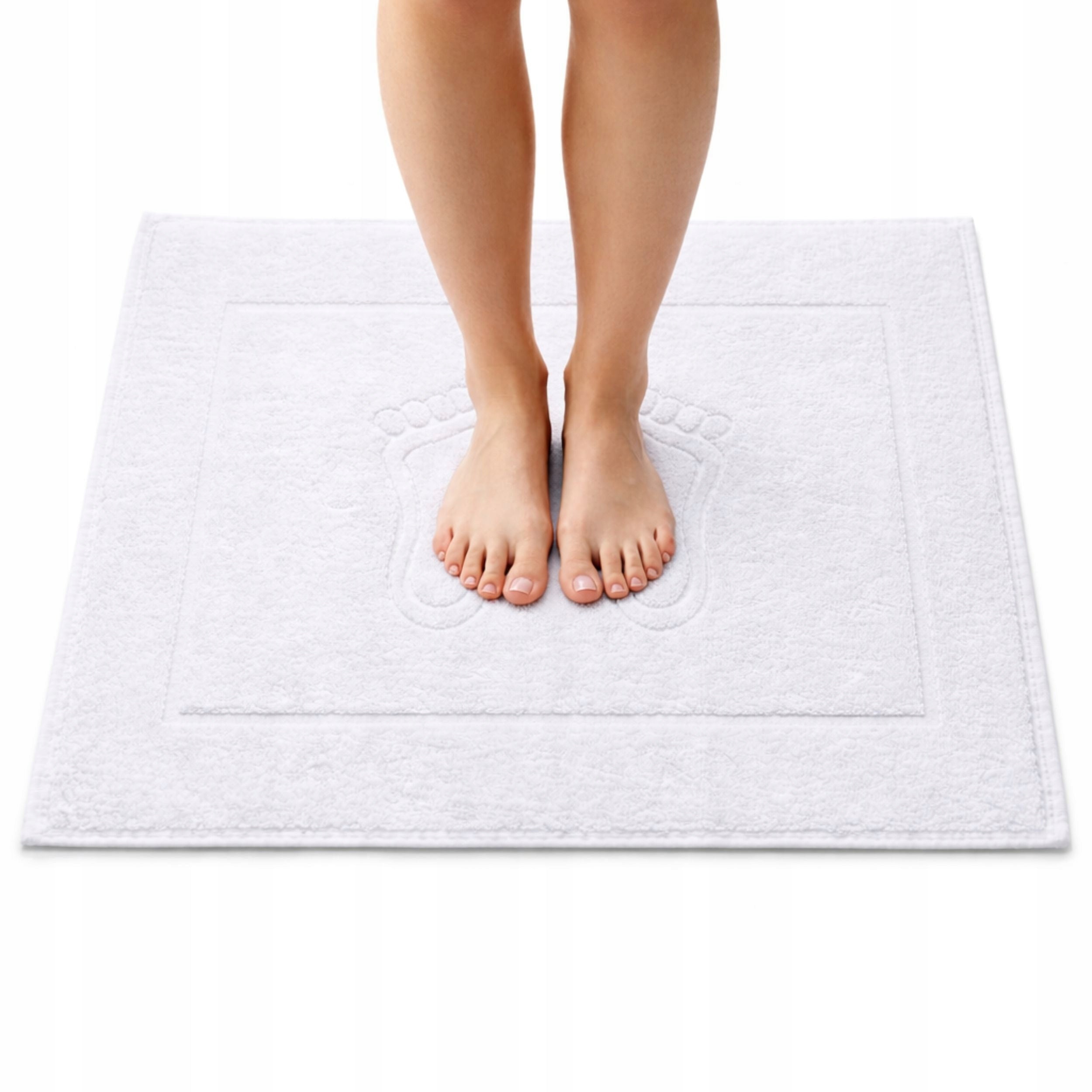 Bathroom Rug 50x70 cm hotel WHITE 650g cotton FOOT OEKO-TEX Thickness 4 mm