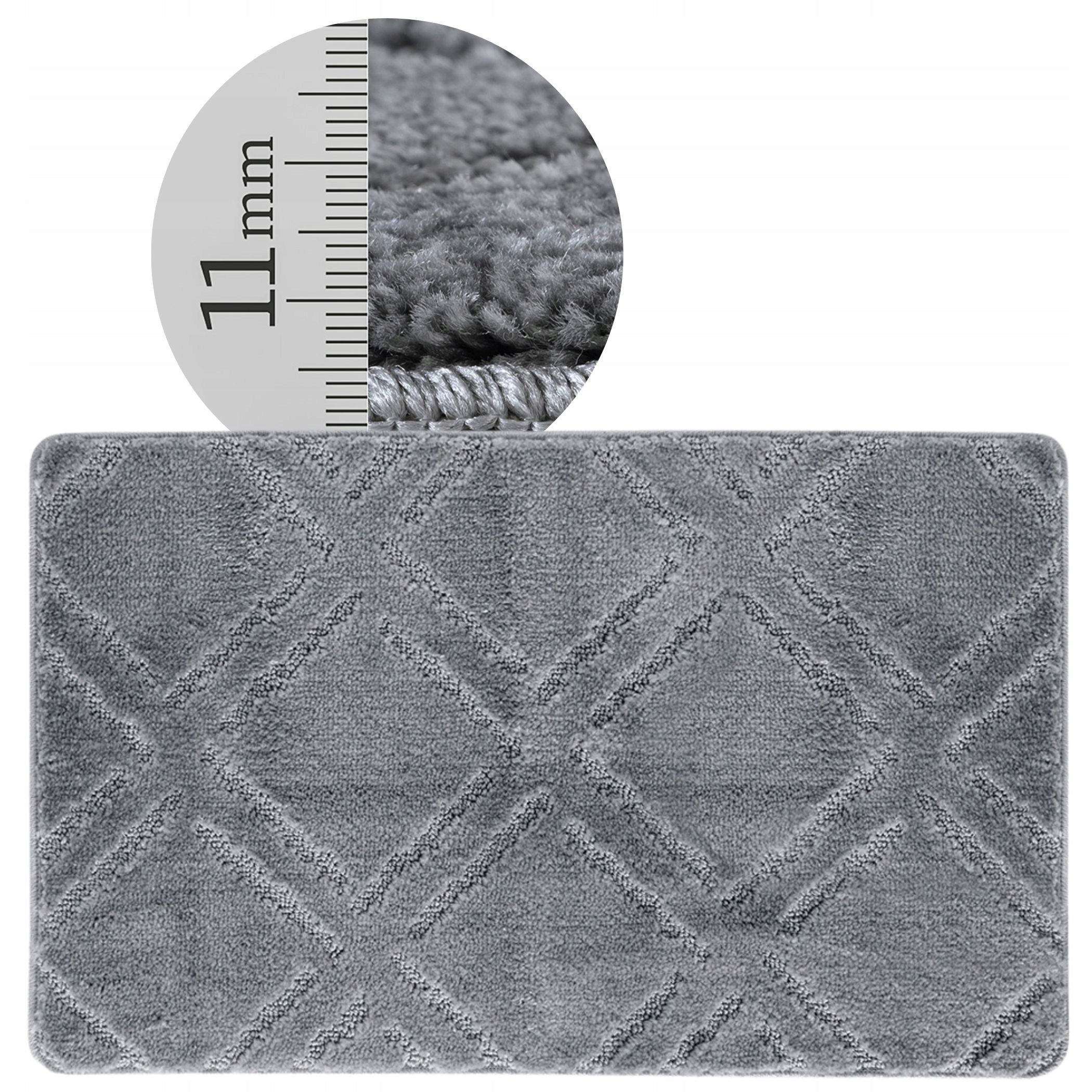 Bathroom Rug 50x80 Non-Slip Large Bathroom Mat Silver Grey