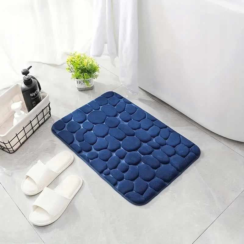Bathroom Rug Anti-Slip Absorbent Soft Mat 40x60 Stone Effect Length 60 cm