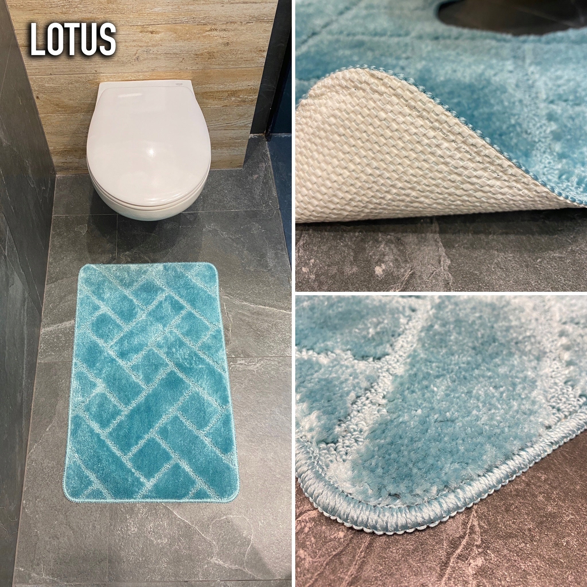 Bathroom Rug Anti-Slip Quick Drying Absorbent Large Stylish Mix Material polyester