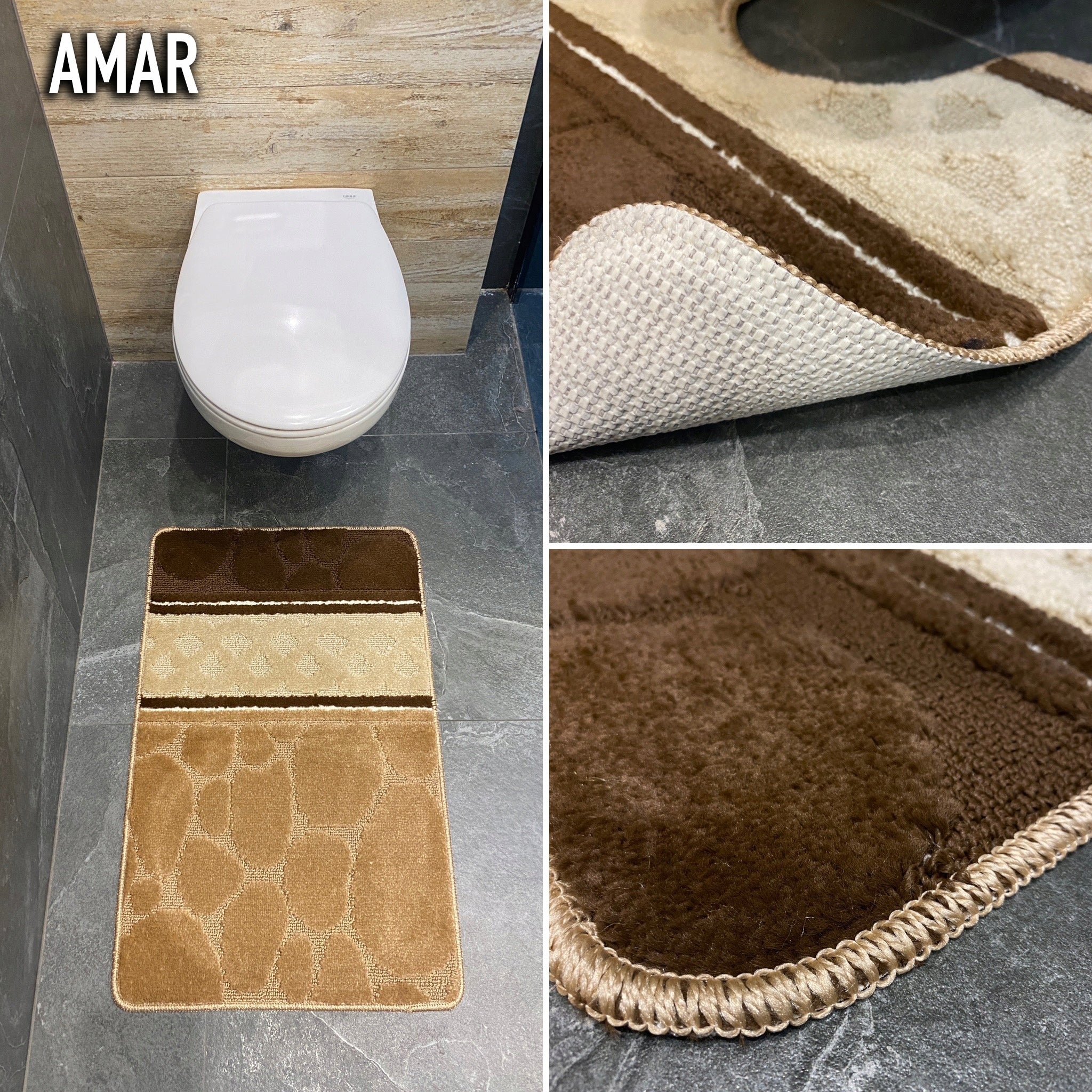 Bathroom Rug Anti-Slip Quick Drying Absorbent Large Stylish Mix Thickness 12 mm