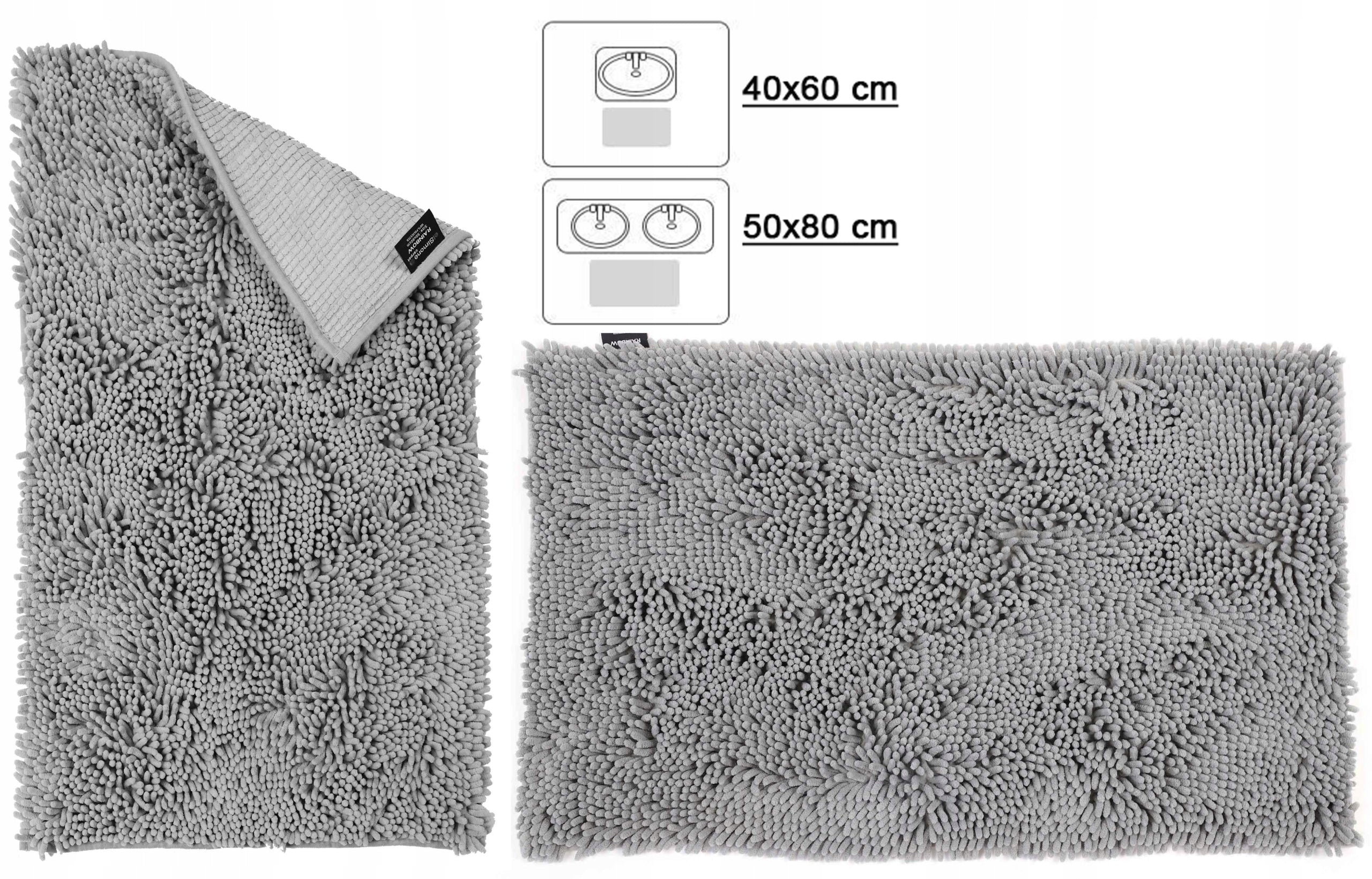 Bathroom Rug, Anti-Slip, Soft, Washable, Set of 2 Mats Manufacturer code Dywanik do łazienki Rainbow