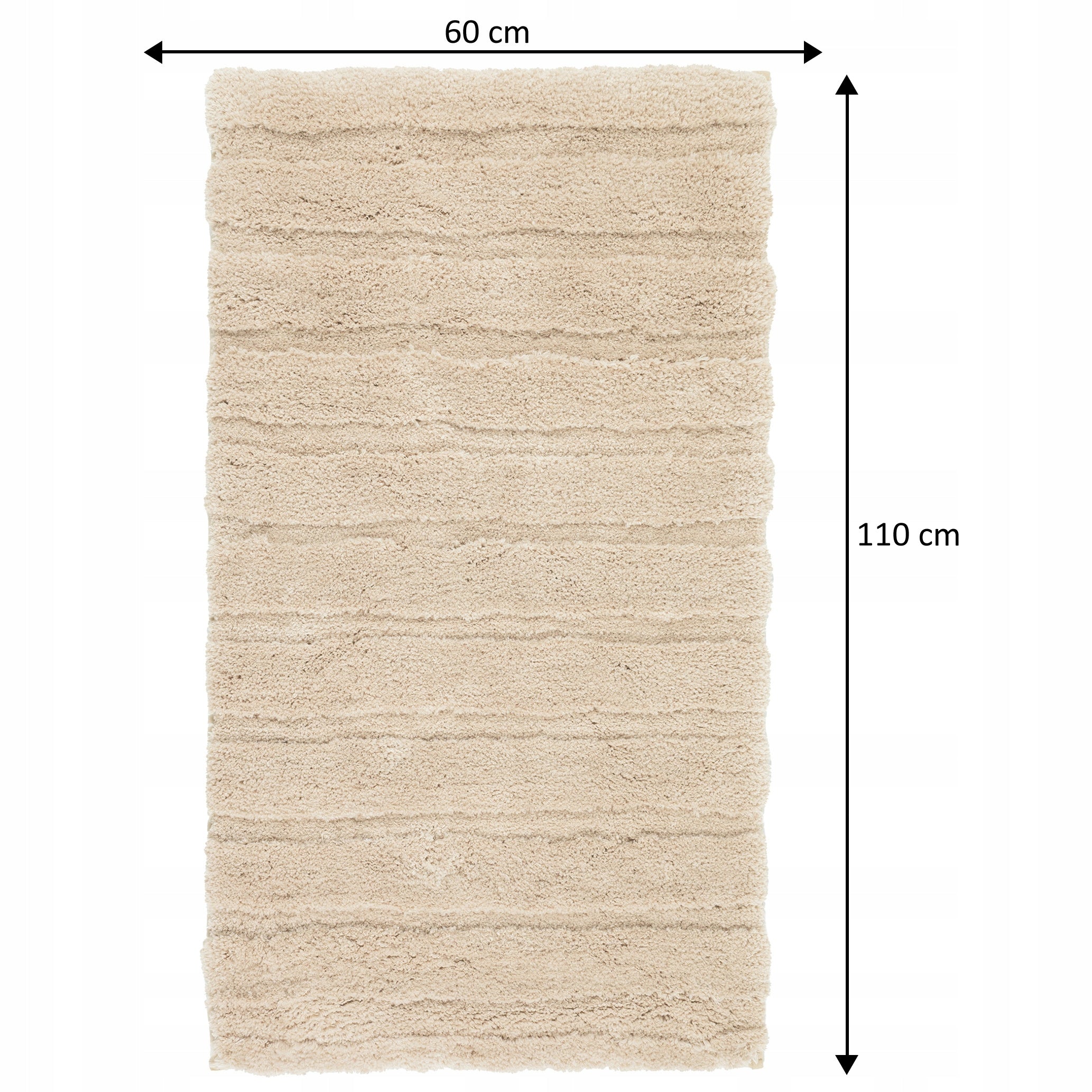 Bathroom Rug Anti-slip Large 60x110cm Beige Soft Fluffy Soft Product width 60 cm