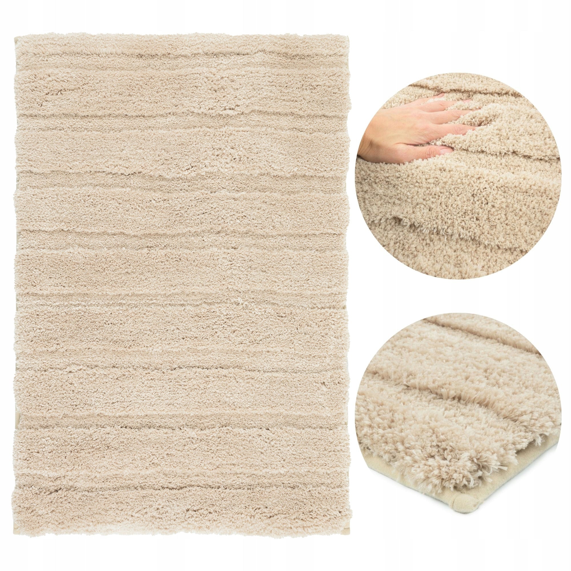 Bathroom Rug Anti-slip Large 60x110cm Beige Soft Fluffy Soft
