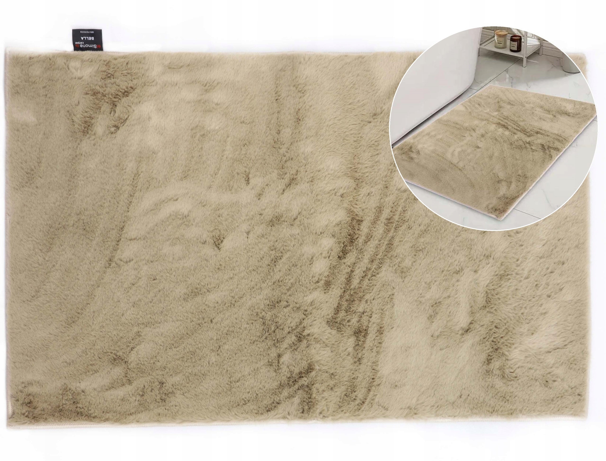 Bathroom Rug Anti-slip Soft Rabbit Beige 50x80 cm Bella