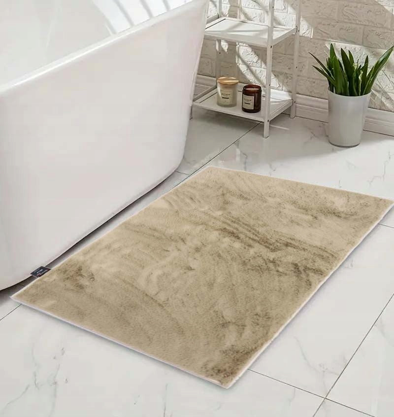 Bathroom Rug Anti-slip Soft Rabbit Beige 80x120 cm Bella Product width 80 cm