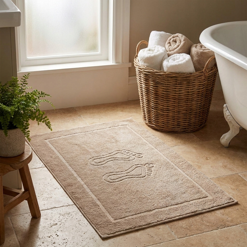 Bathroom Rug Cotton 100% Hotel Shower Mat 50x70cm Beige Manufacturer code Dywanik łazienkowy ROSA Stopka 50x70