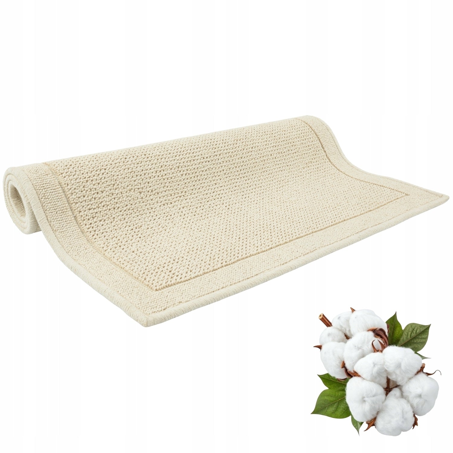 Bathroom Rug Cotton Absorbent Anti-Slip Washable 50x80cm Solid Shape rectangle