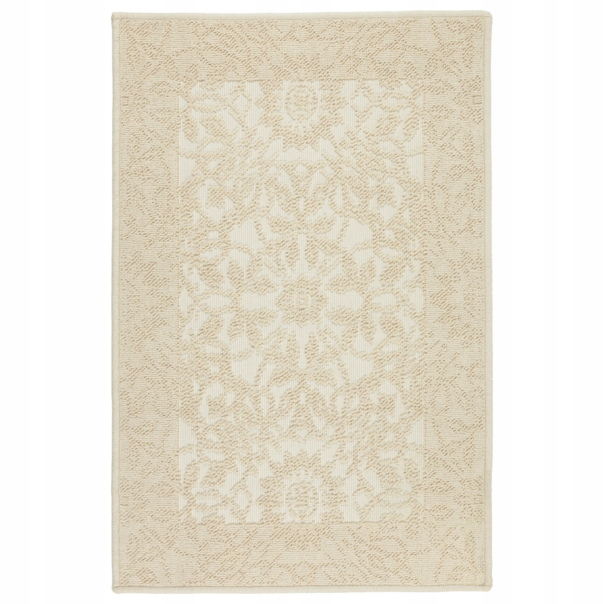 Bathroom Rug Cotton Beige Absorbent Non-Slip 50x80 Hotel Shape rectangle