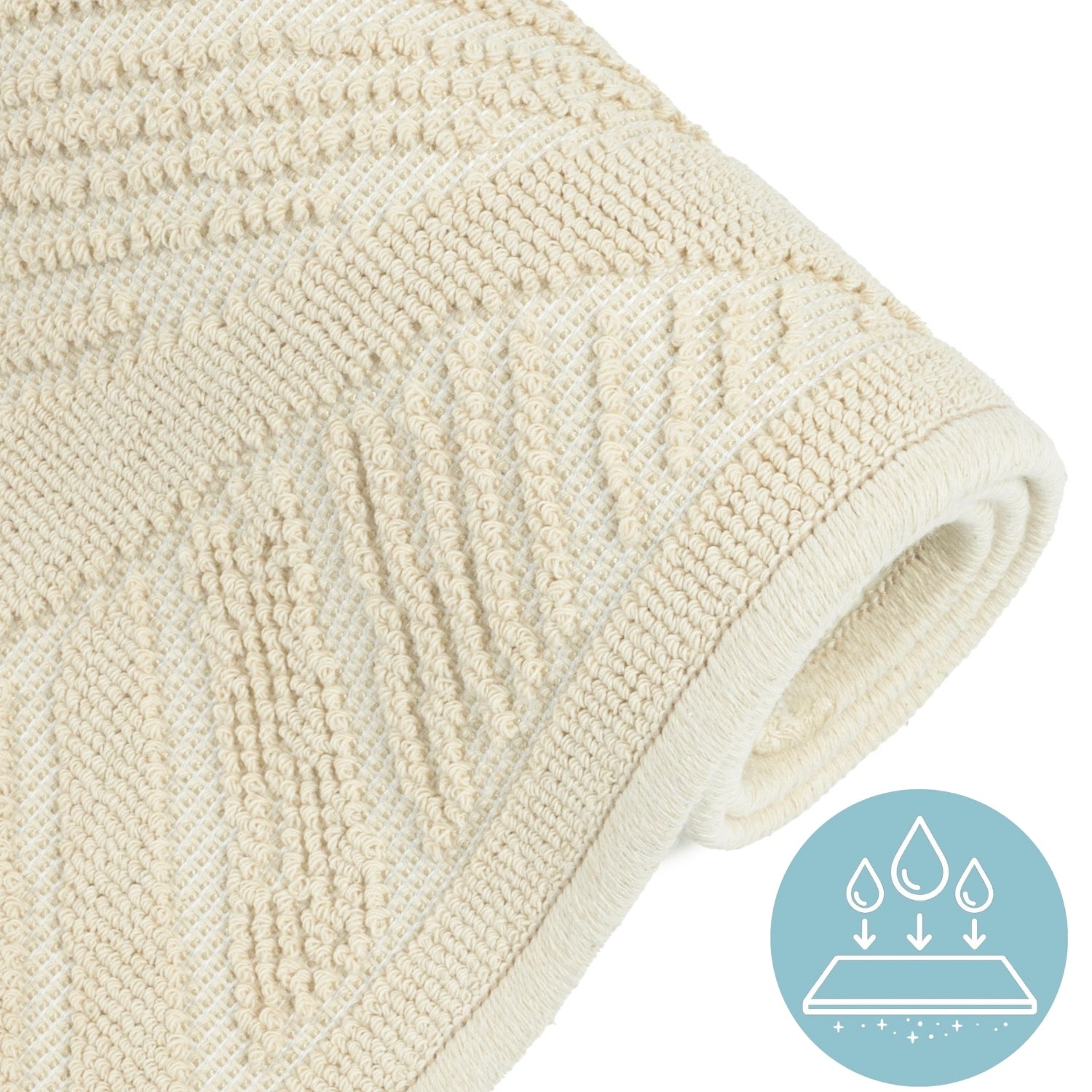Bathroom Rug Cotton Egyptian Absorbent Anti-Slip Washable 50x80cm Brand e-floor