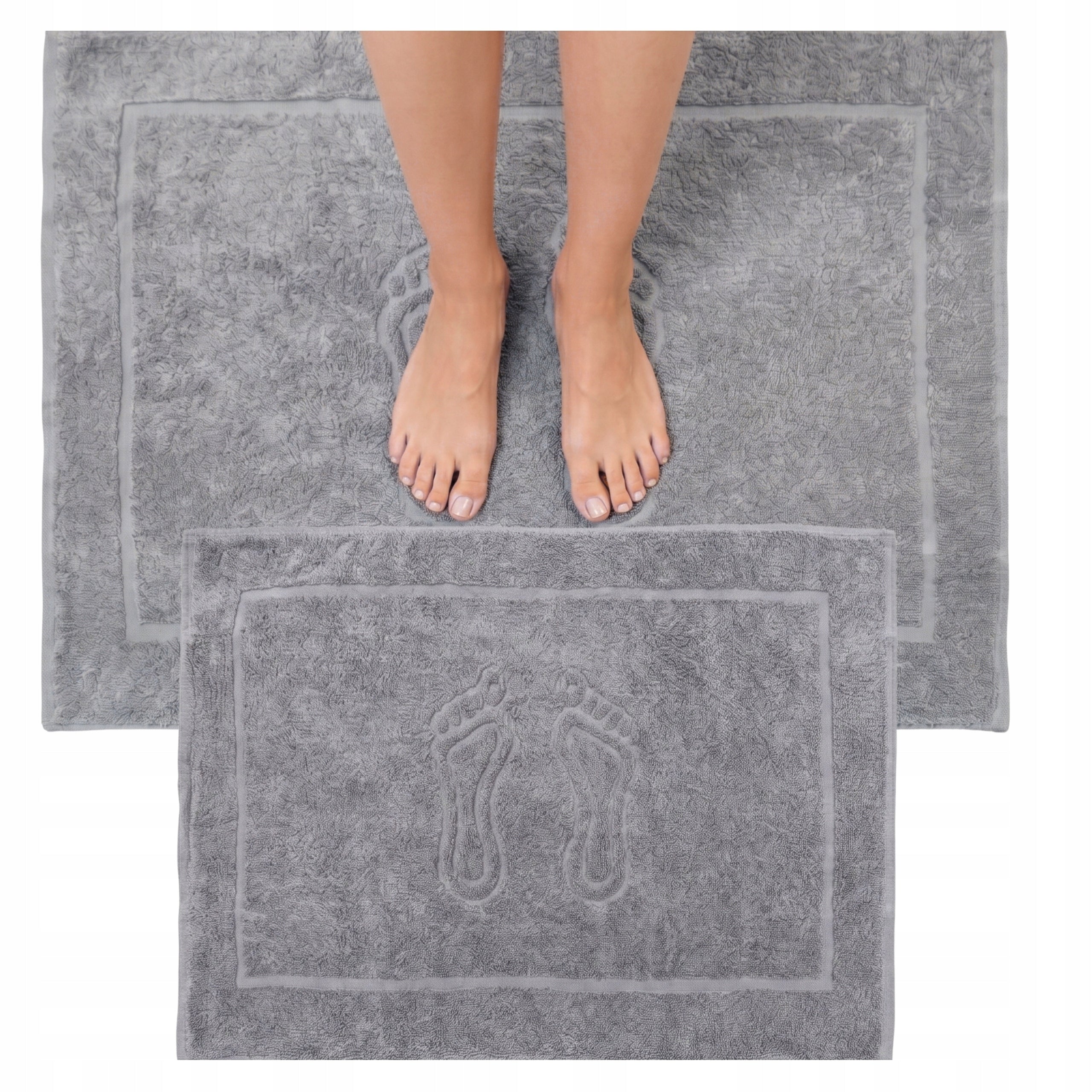 Bathroom Rug Cotton Foot Mat Grey ROSA Washing Grey 50x70cm