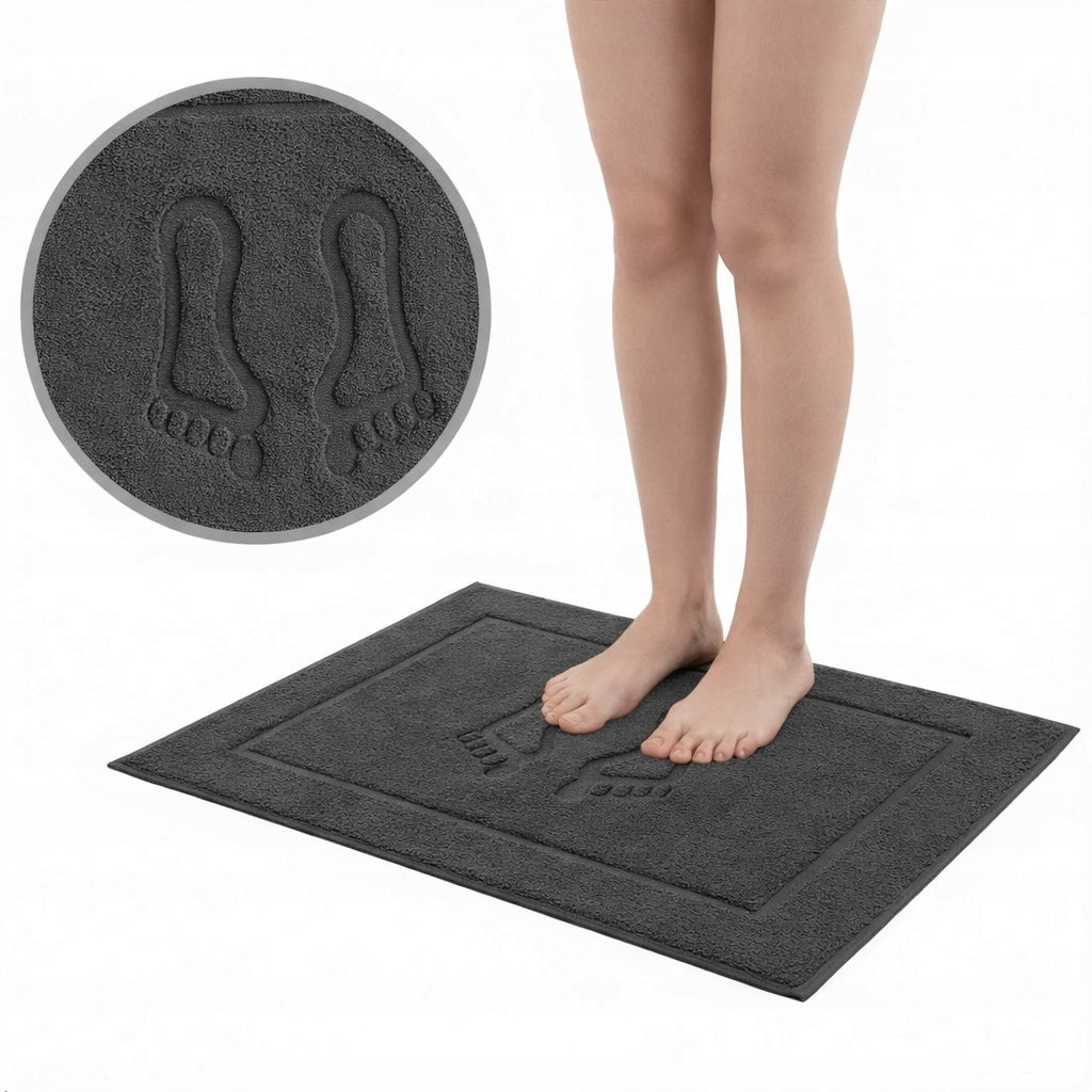 Bathroom Rug Dark Grey Towel Foot 50x70 650g/m2 100% Cotton