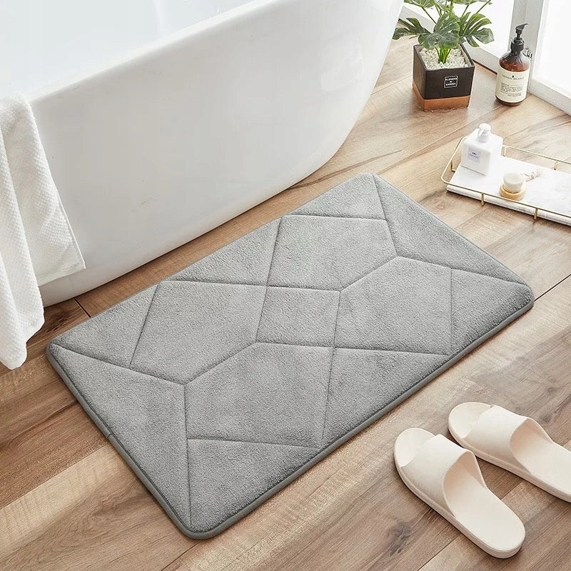 Bathroom Rug Embossed White Anti-Slip Absorbent Large 50x80 cm Brand Evg Trade