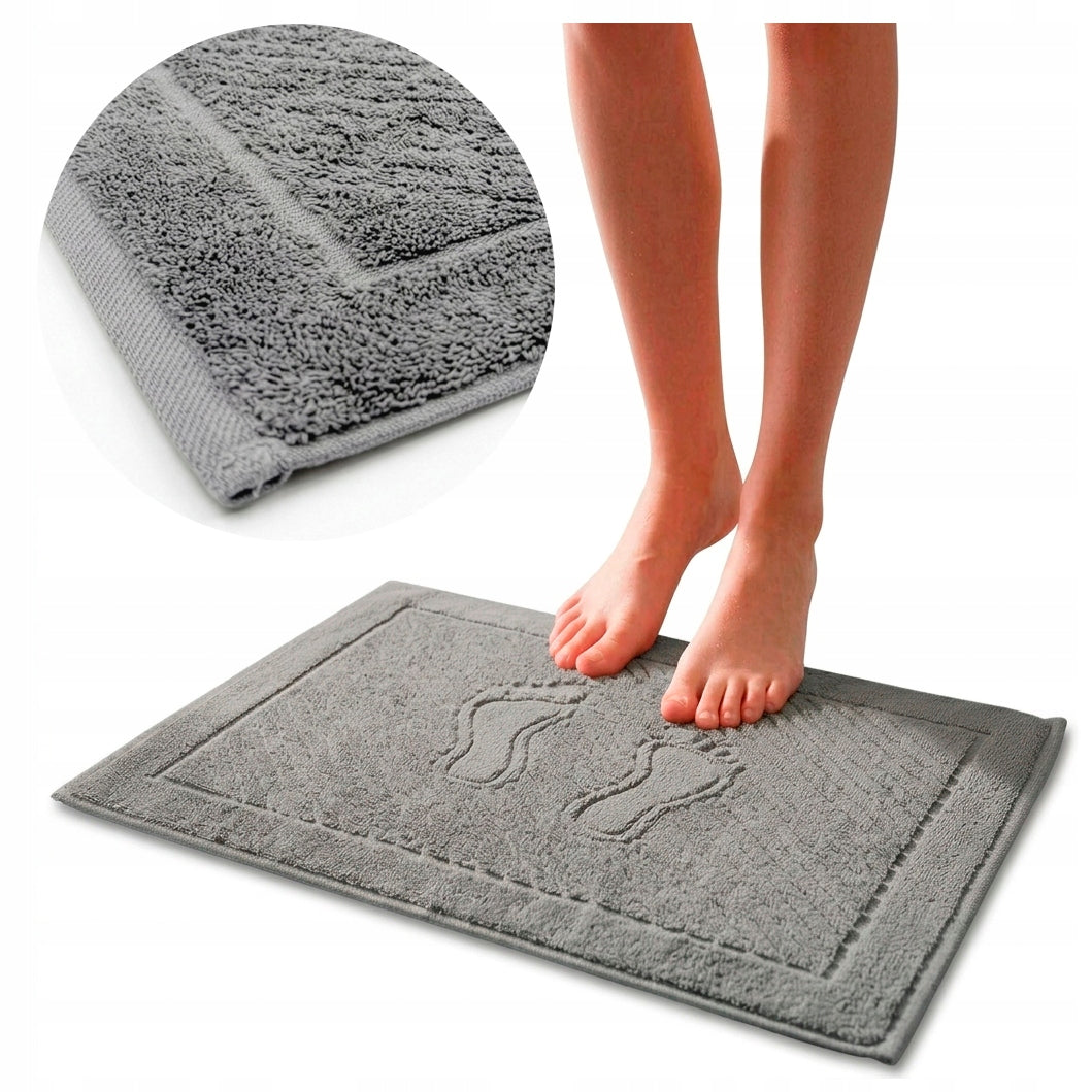Bathroom Rug Grey 50x70 cm Cotton 650g Soft Absorbent Towel ESLI