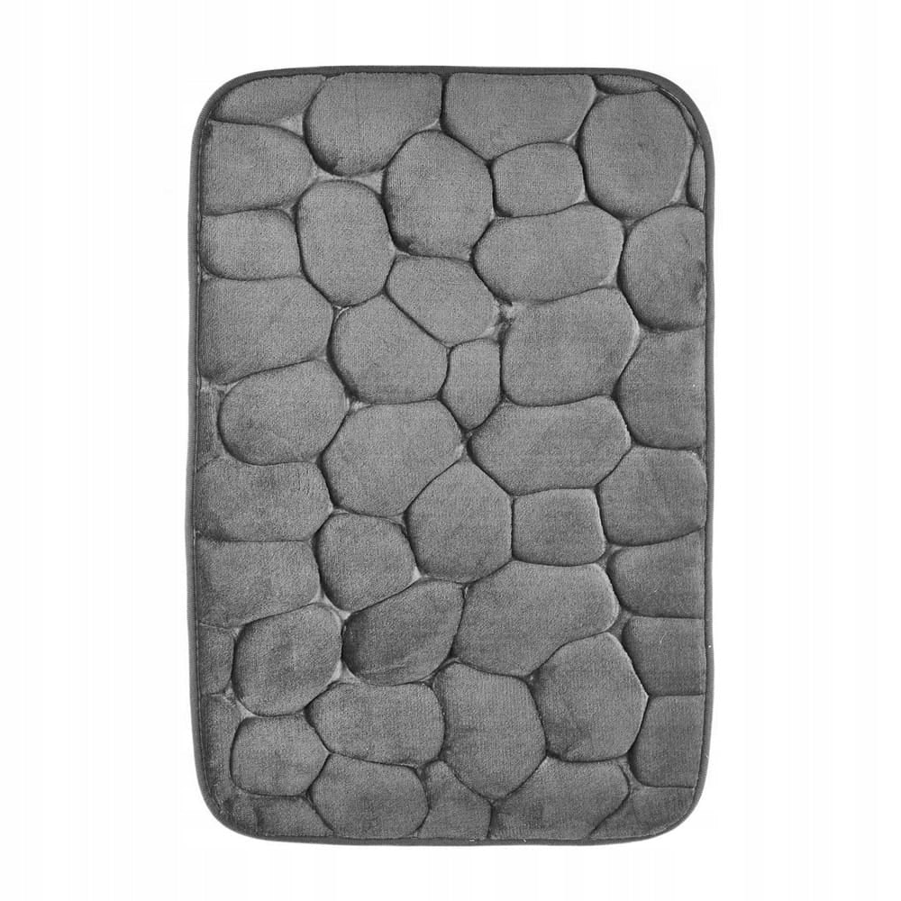 Bathroom Rug Grey Natural Stone 40 x 60 cm