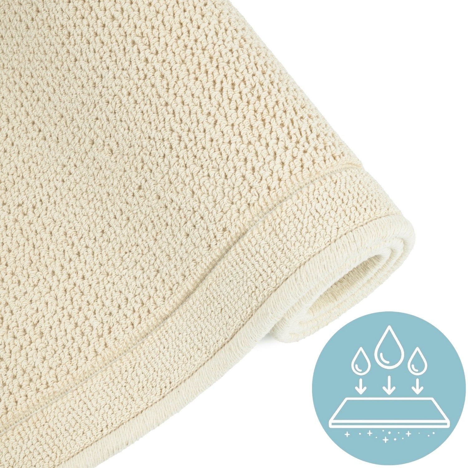 Bathroom Rug Hotel Cotton Non-Slip Beige for Laundry 60x90cm Shape rectangle