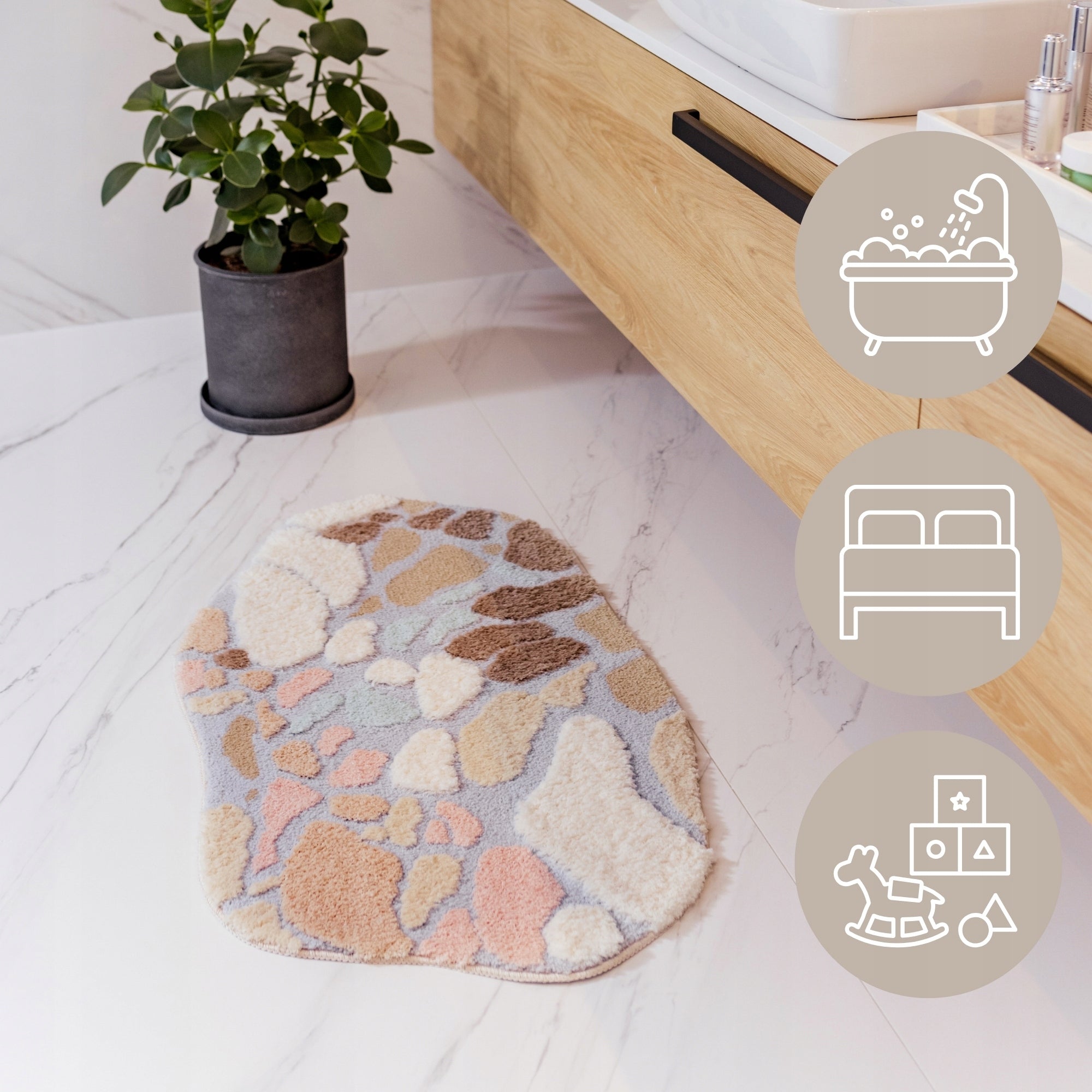 Bathroom Rug Large SHAGGY Washable Anti-slip 60x100cm Soft EAN (GTIN) 5904024203711