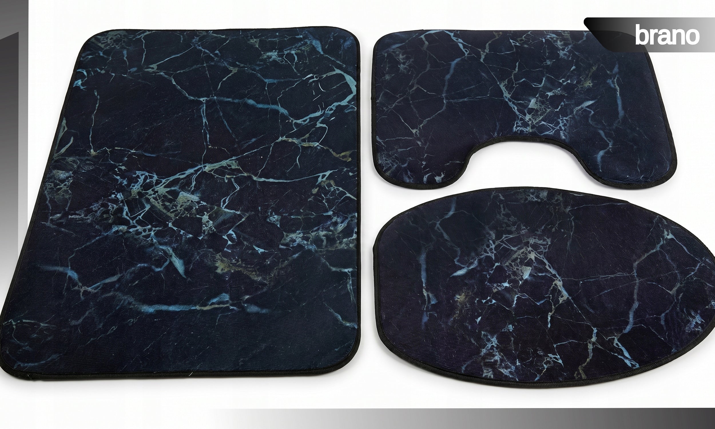 Bathroom Rug Mat SET 3in1 SET MARBLE SHOWER NON-SLIP Manufacturer code KOMPLET DYWANIKÓW ŁAZIENKOWYCH MARMUROWYCH