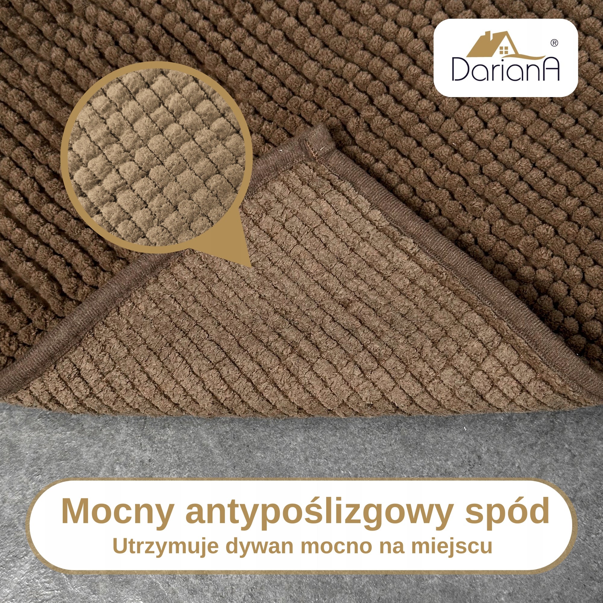 Bathroom Rug Non-slip 60x90 DarianA Standard Plus beige Length 90 cm