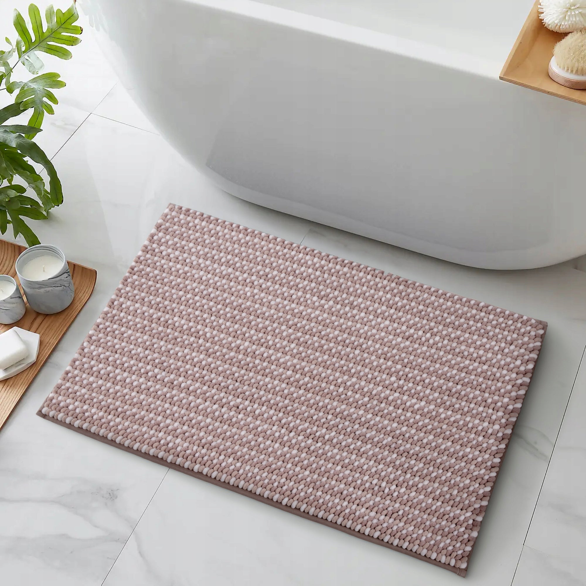 Bathroom Rug Non-slip Soft 50x80 DarianA Melody Beige Brand no brand