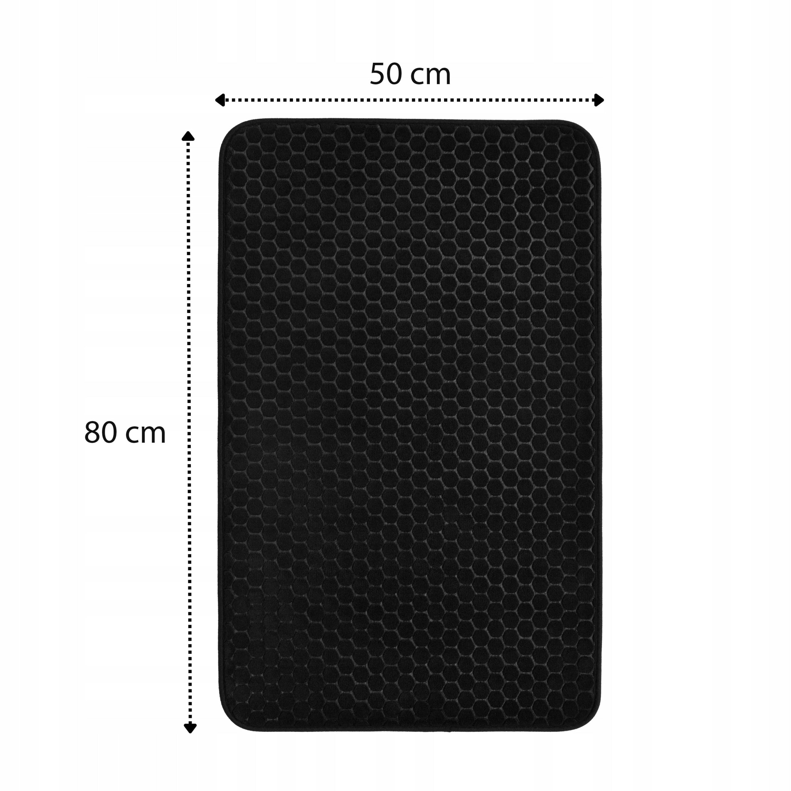 Bathroom Rug Non-slip Soft 50x80 cm Black Durable Mat Brand Sepio