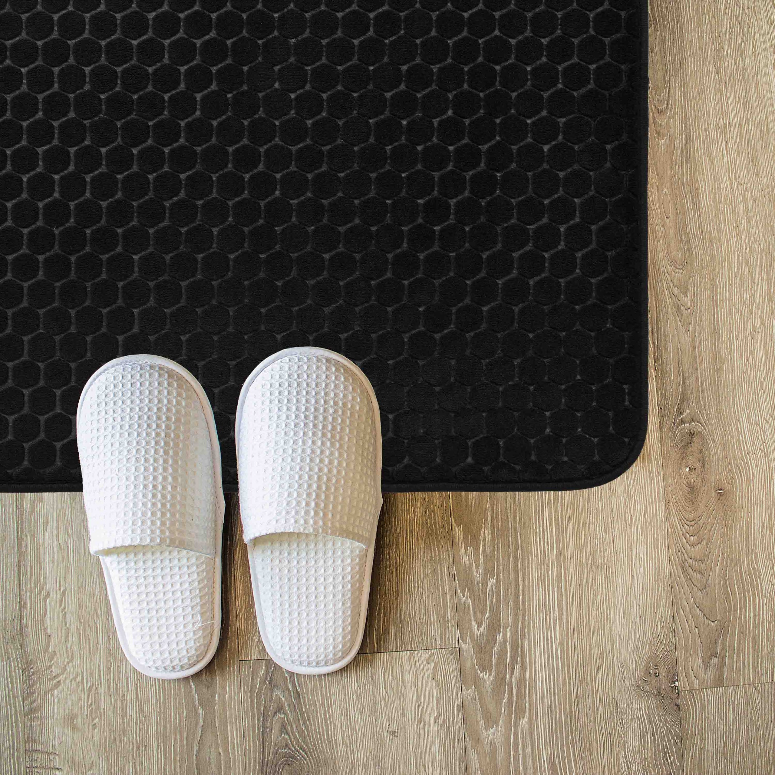 Bathroom Rug Non-slip Soft 50x80 cm Black Durable Mat Length 50 cm