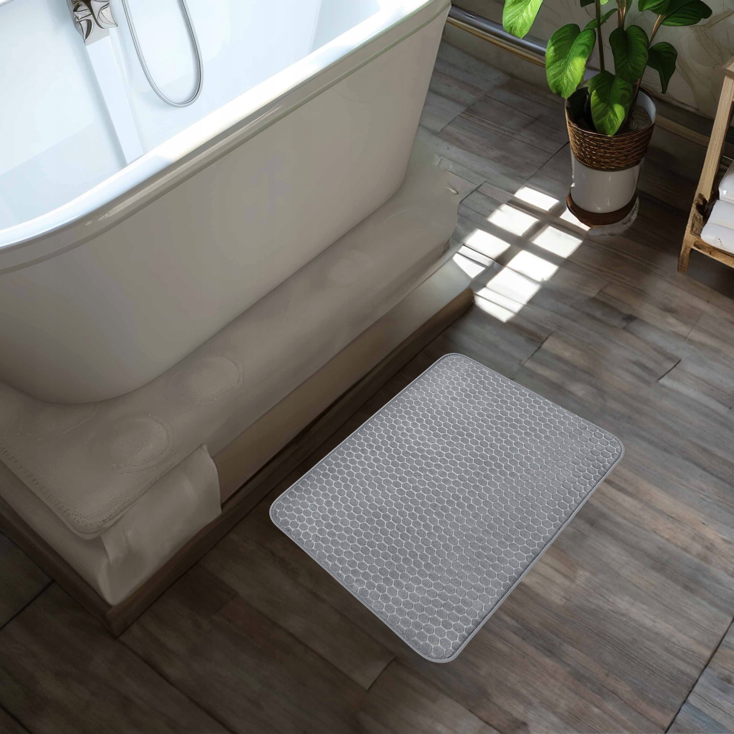 Bathroom Rug Non-slip Soft 50x80 cm Grey Durable Mat Thickness 12 mm