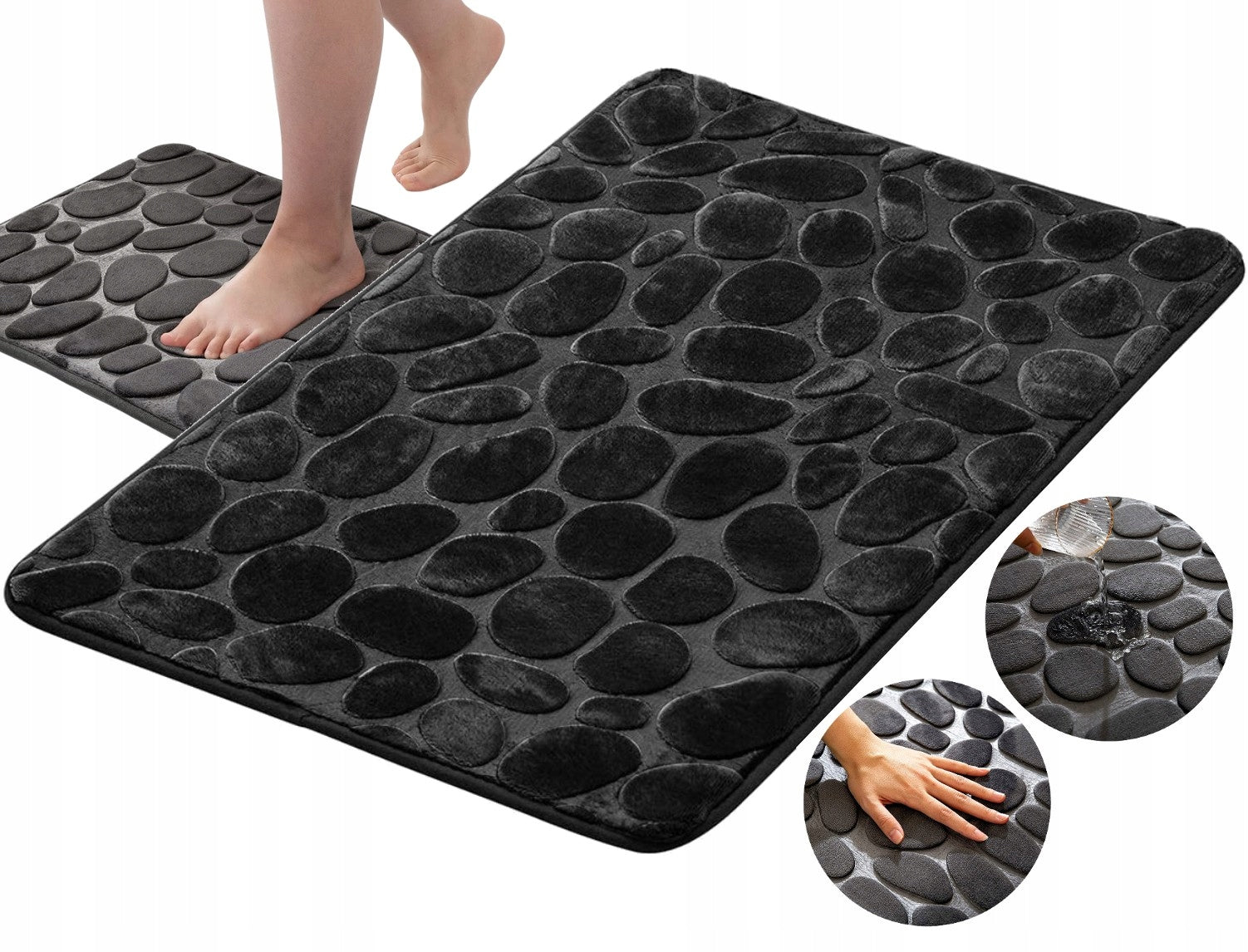 Bathroom Rug Quick-Drying Absorbent Non-SLIP Mat for Bathroom Toilet Length 60 cm