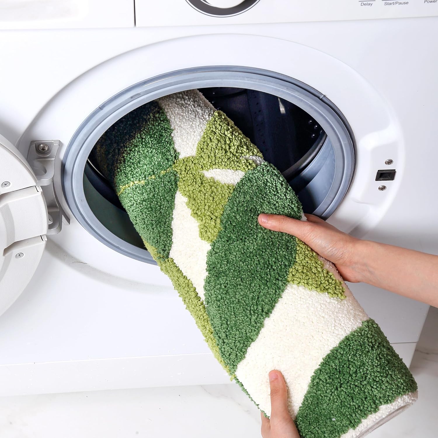 Bathroom Rug Quick Drying Anti-Slip Super Soft Green 50*80 Material polyester